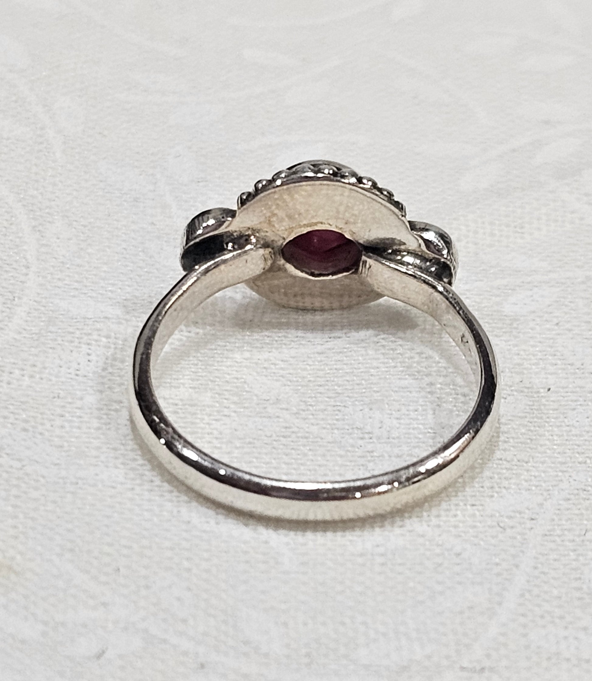Sterling Silver Ruby Gemstone Ring July Birthstone - Size 5