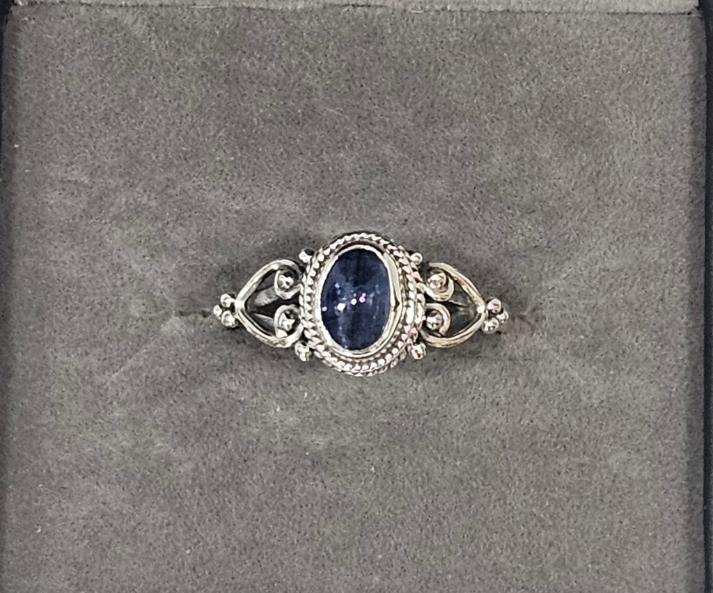 Sterling Silver Sapphire Gemstone Ring 8.5