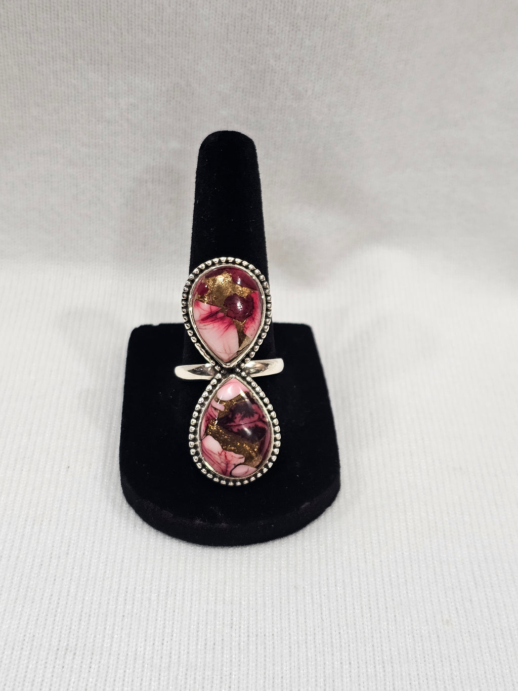 Red Dahlia Sterling Silver Ring Size 9