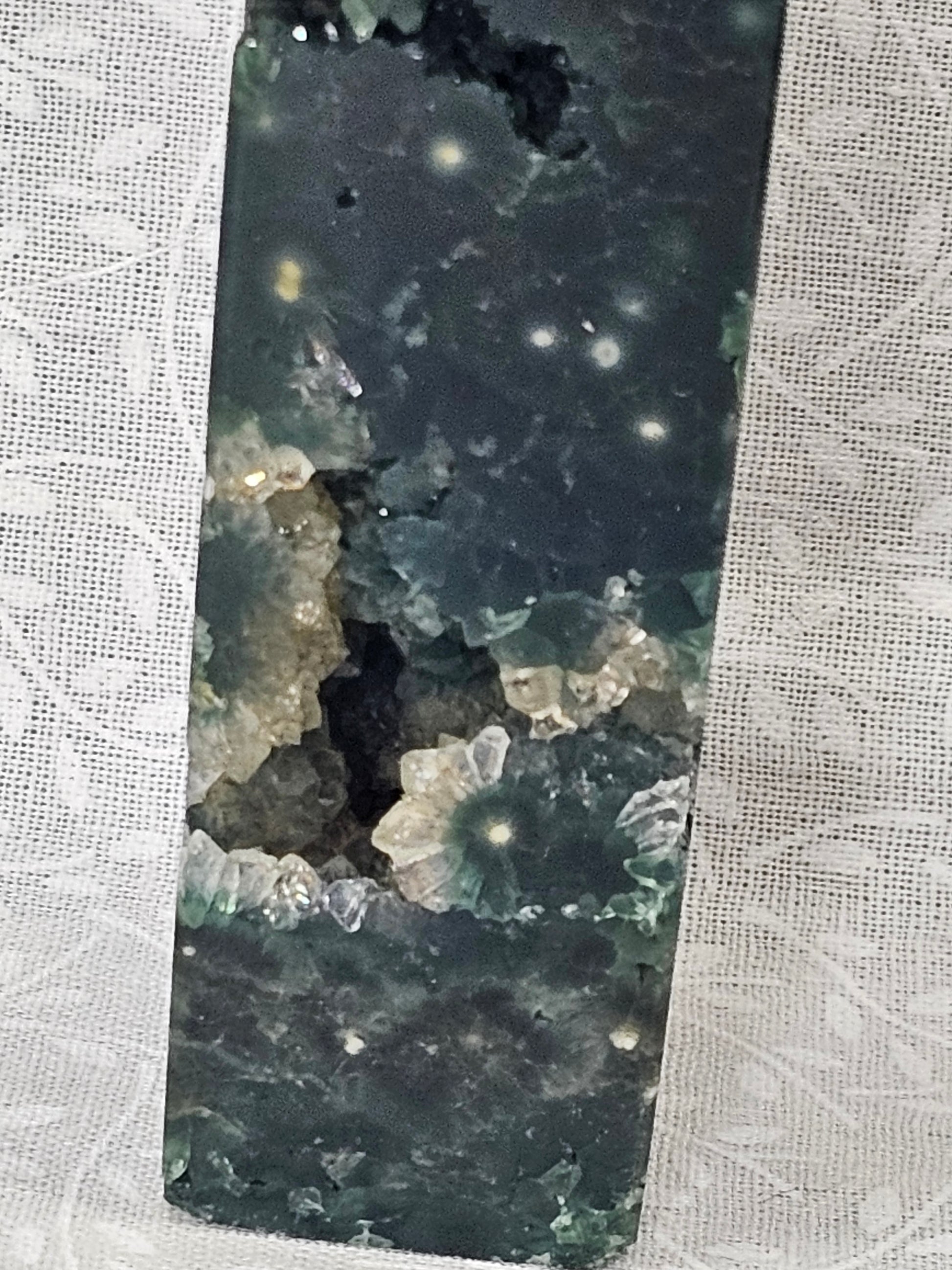Green Moss Agate Crystal Tower