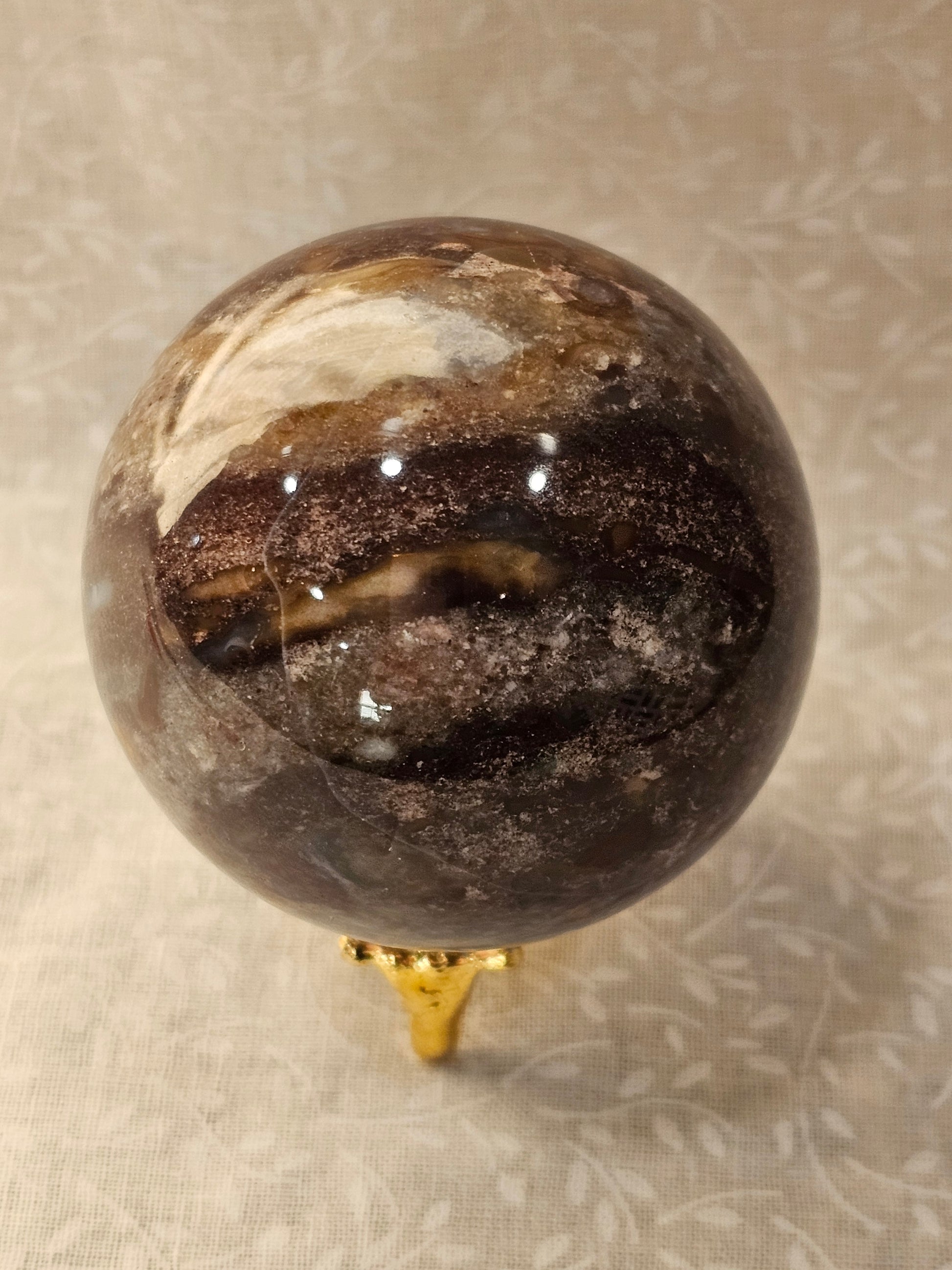 Petrified Wood Crystal Sphere