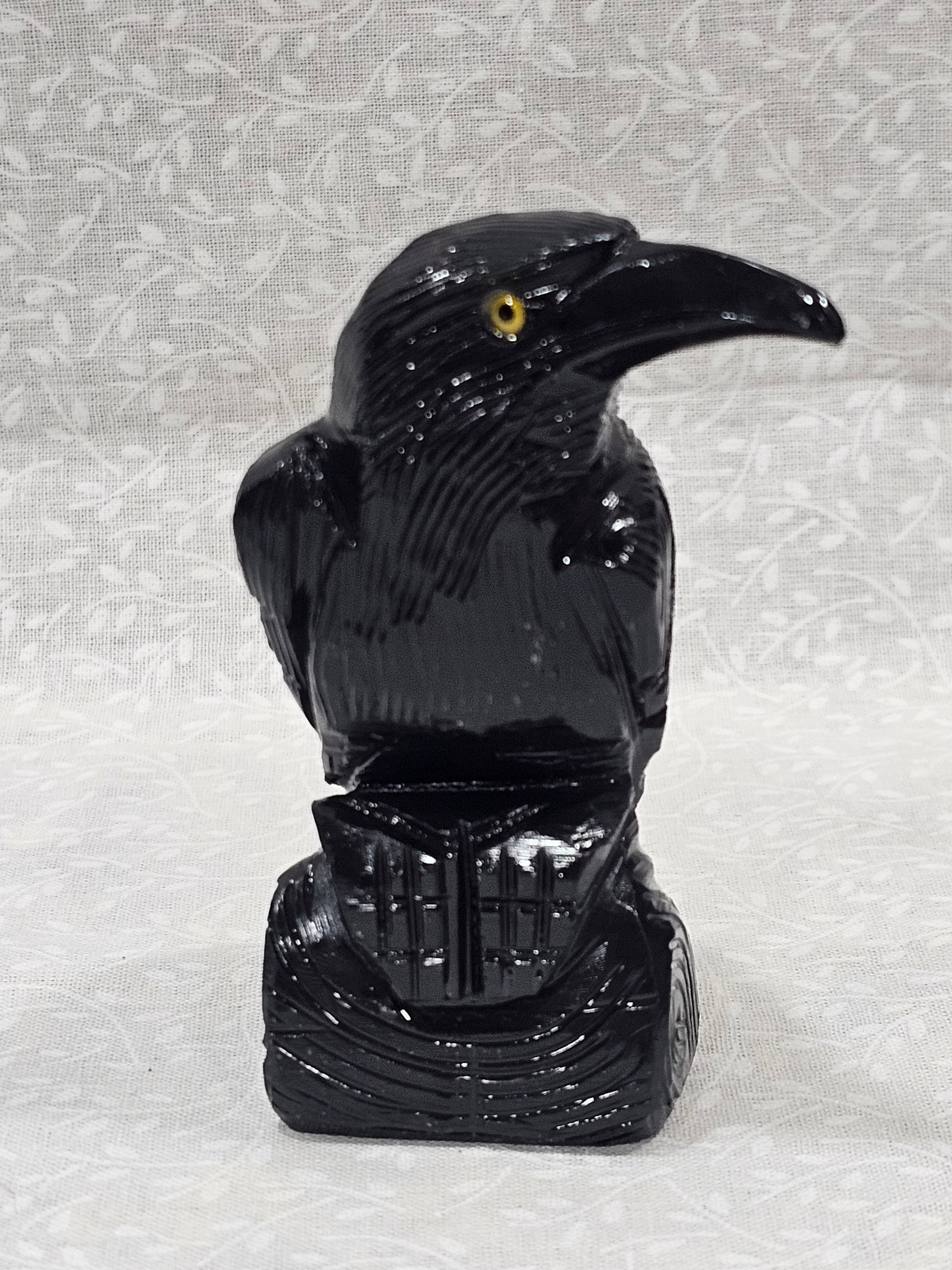 Black Onyx Crystal Raven