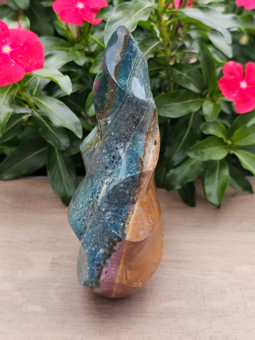 Polychrome Jasper Flame 8" - Desert Jasper Crystal Tower