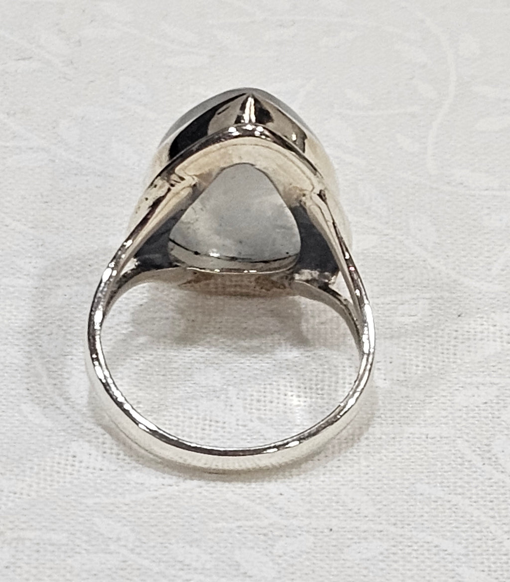 Sterling Silver Moonstone Gemstone Ring June Birthstone - Size 7