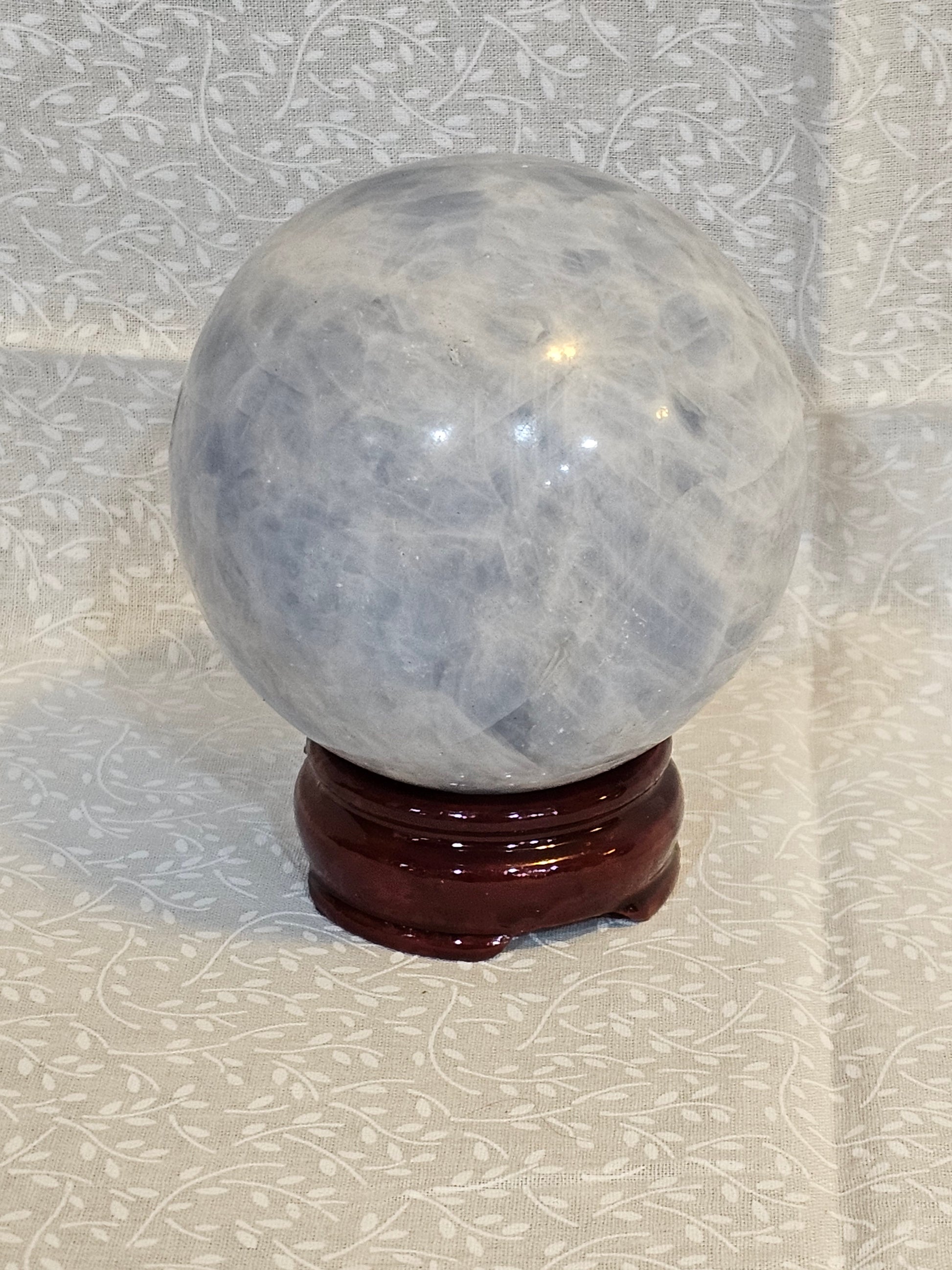 Blue Calcite Crystal Sphere 84mm