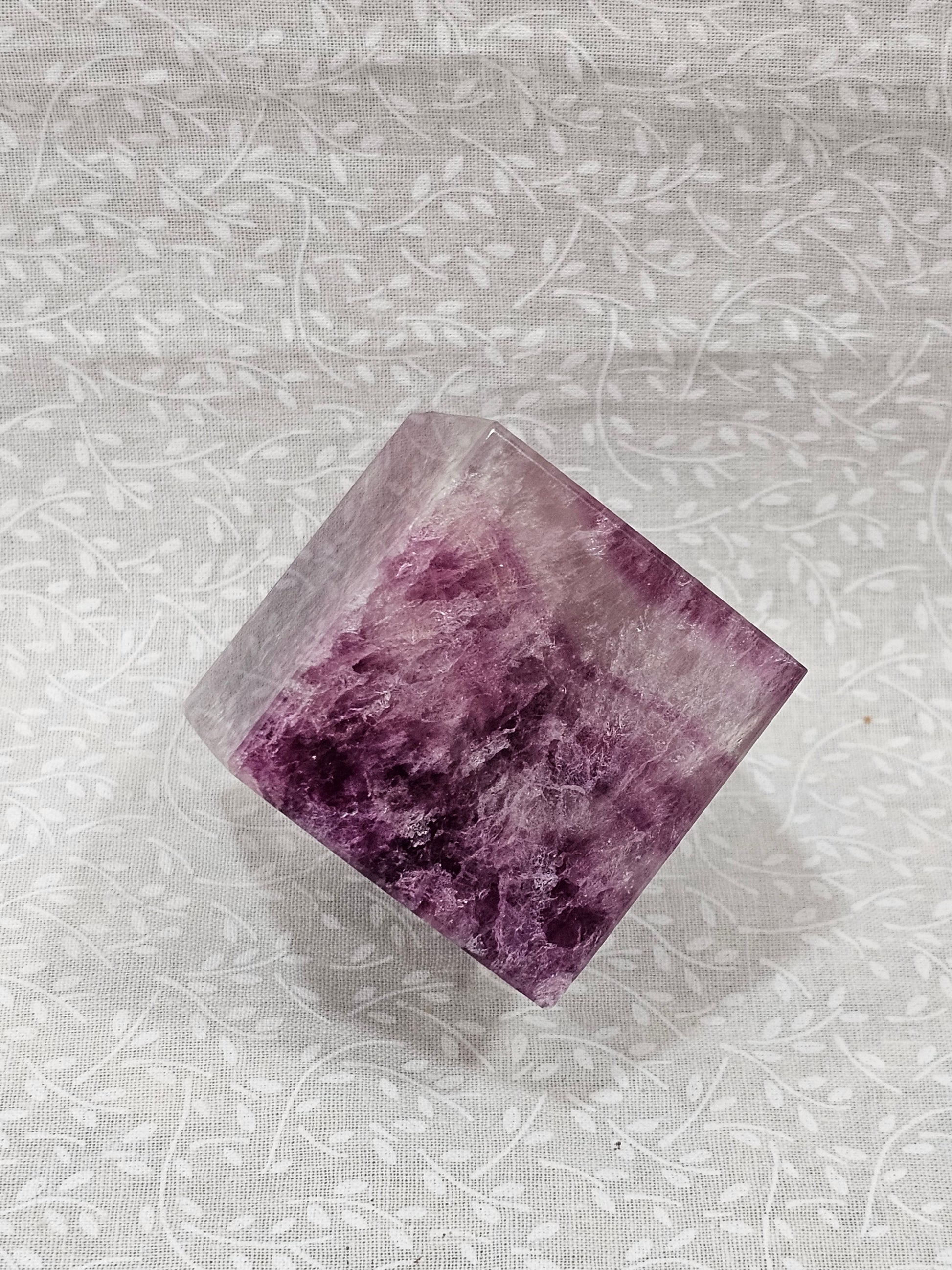 Purple Fluorite Crystal Cube