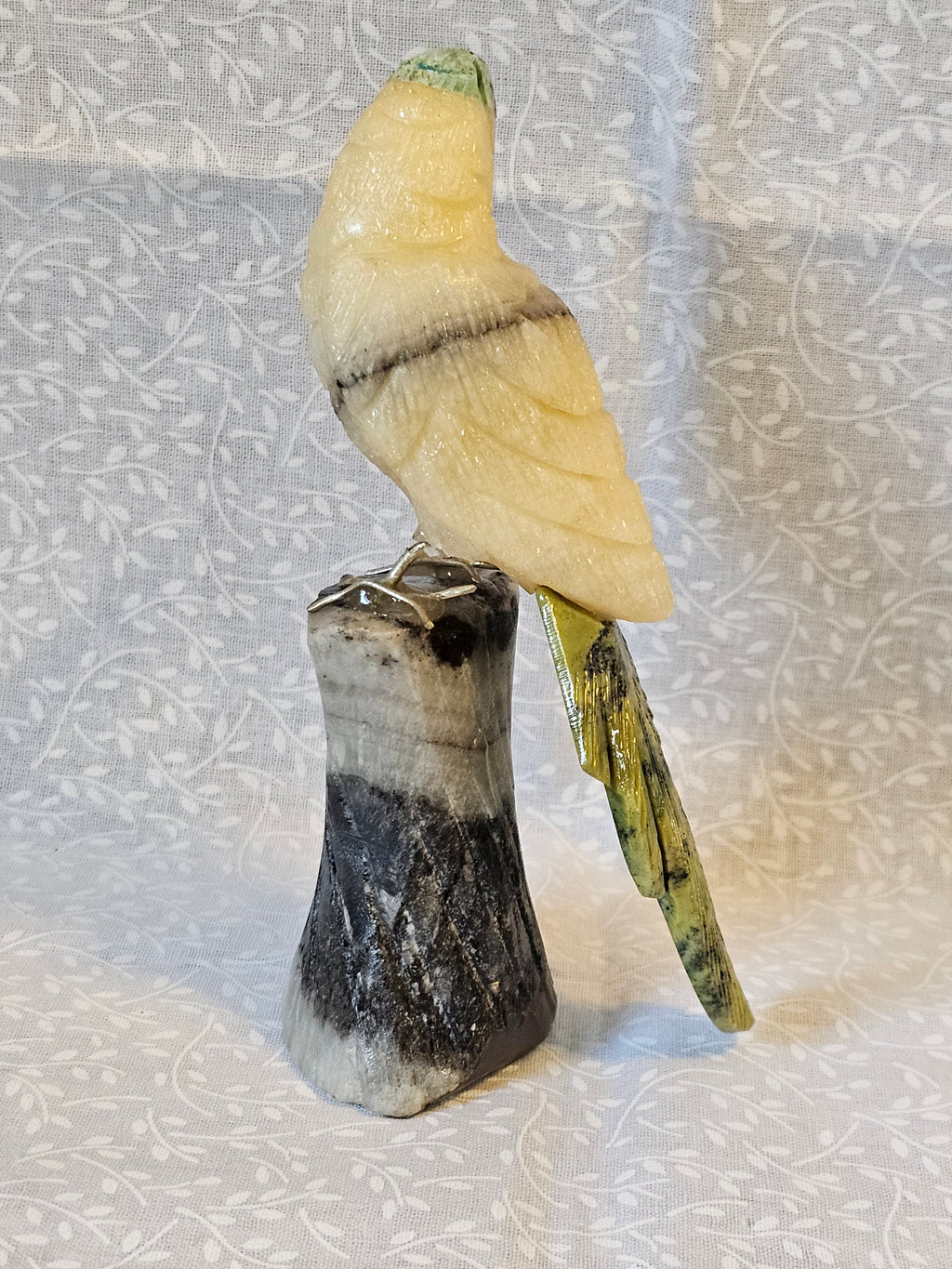 Serpentine Parrot Crystal - Natural Stone Figurine