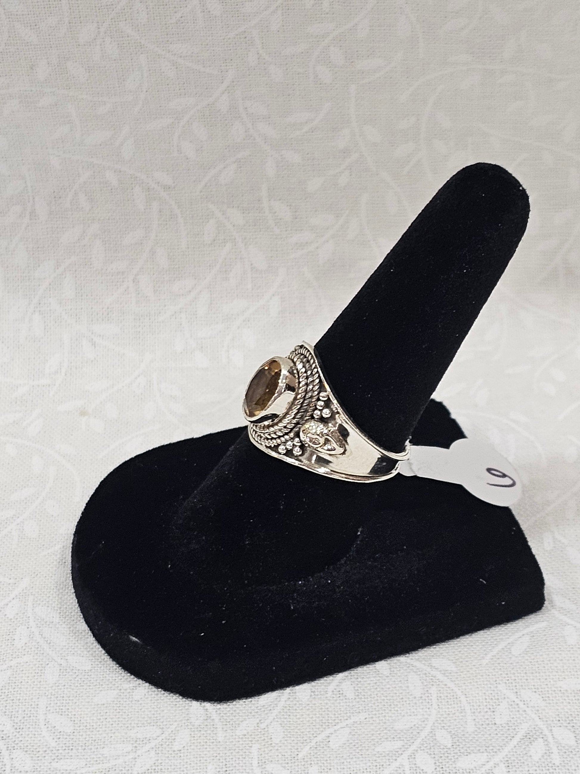 Sterling Silver Citrine Gemstone Ring 6