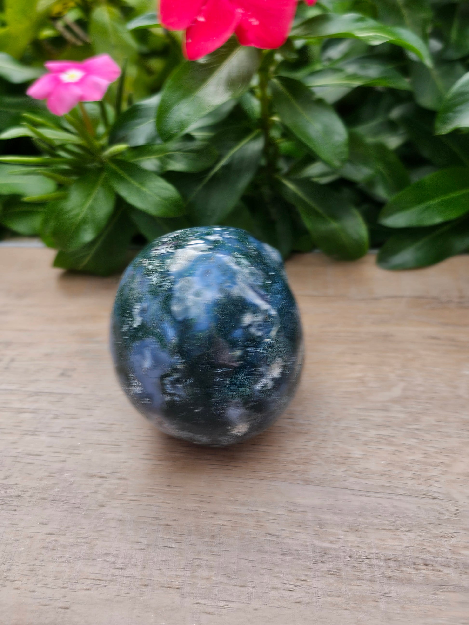 Moss Agate Skull Carving - 2.4" Hand-Carved Crystal Figurine