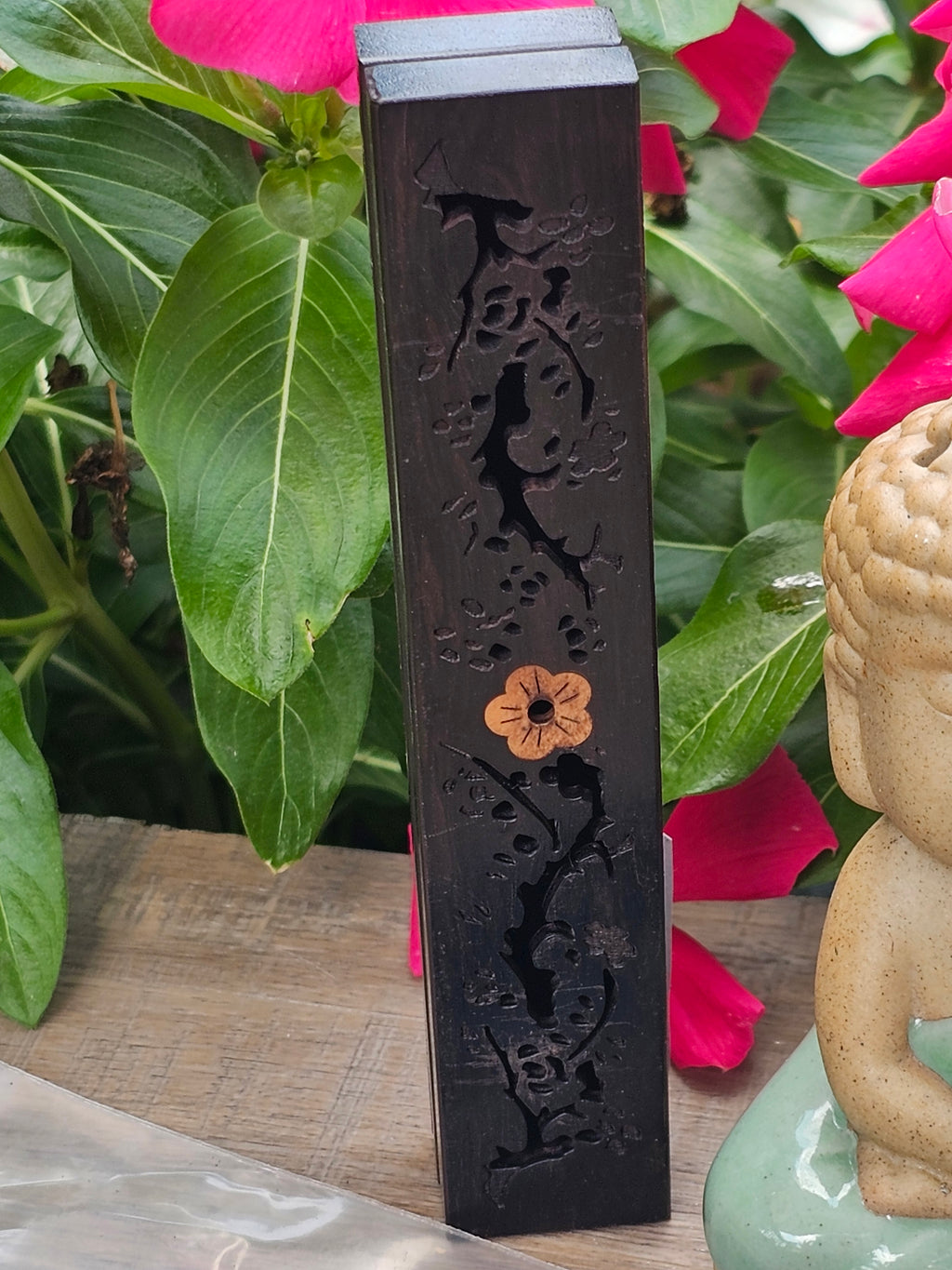 Buddha Backflow Incense Burner Gift Set with 12 Incense Cones