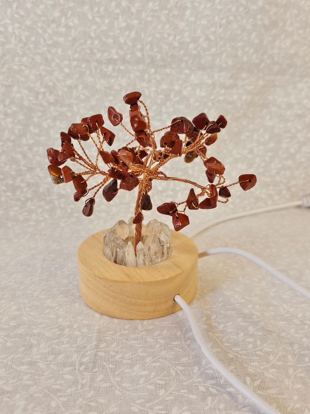 Jasper Crystal Lighted Money Tree - Natural Stone