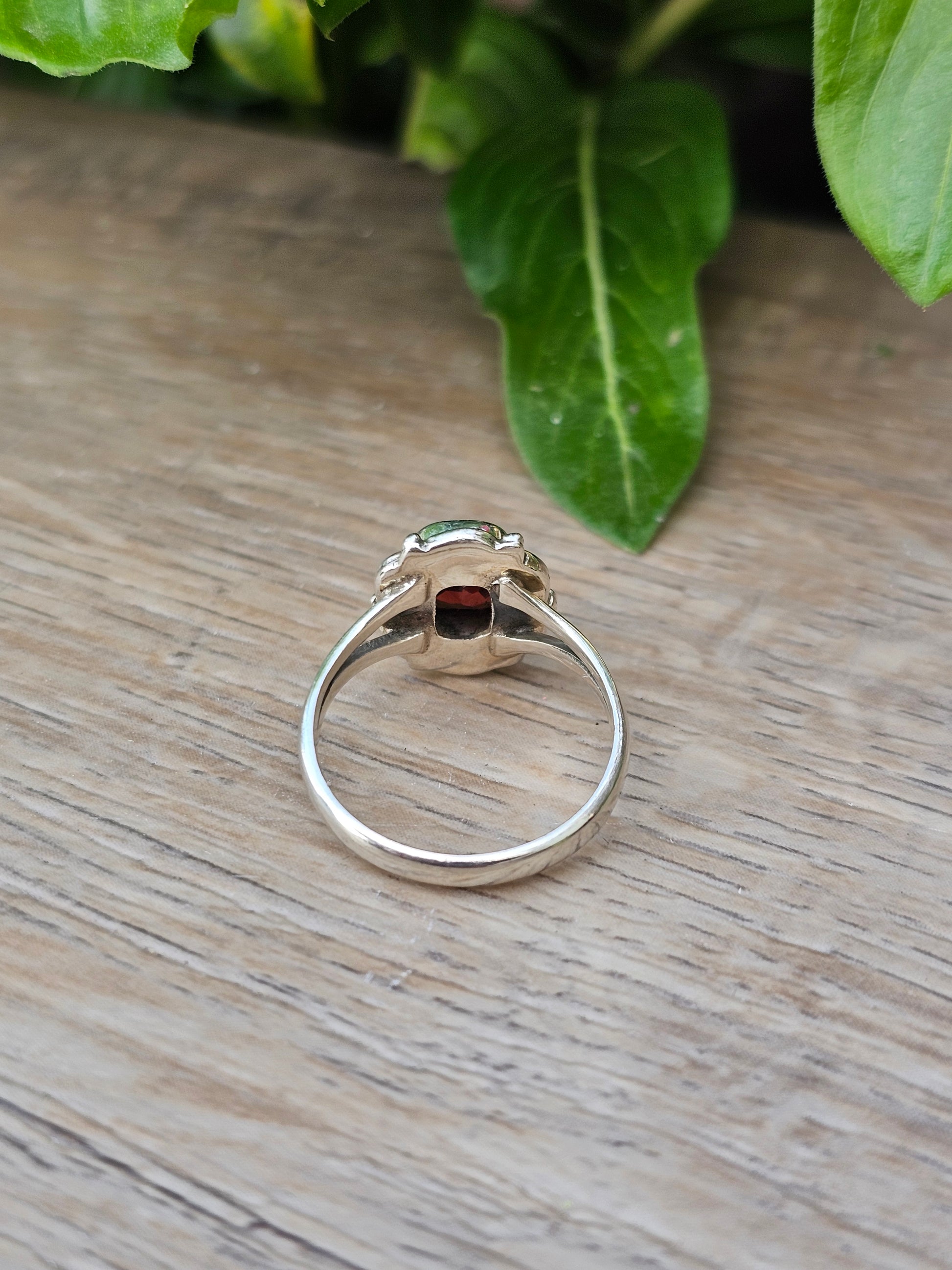 Garnet Gemstone Sterling Silver Ring 6
