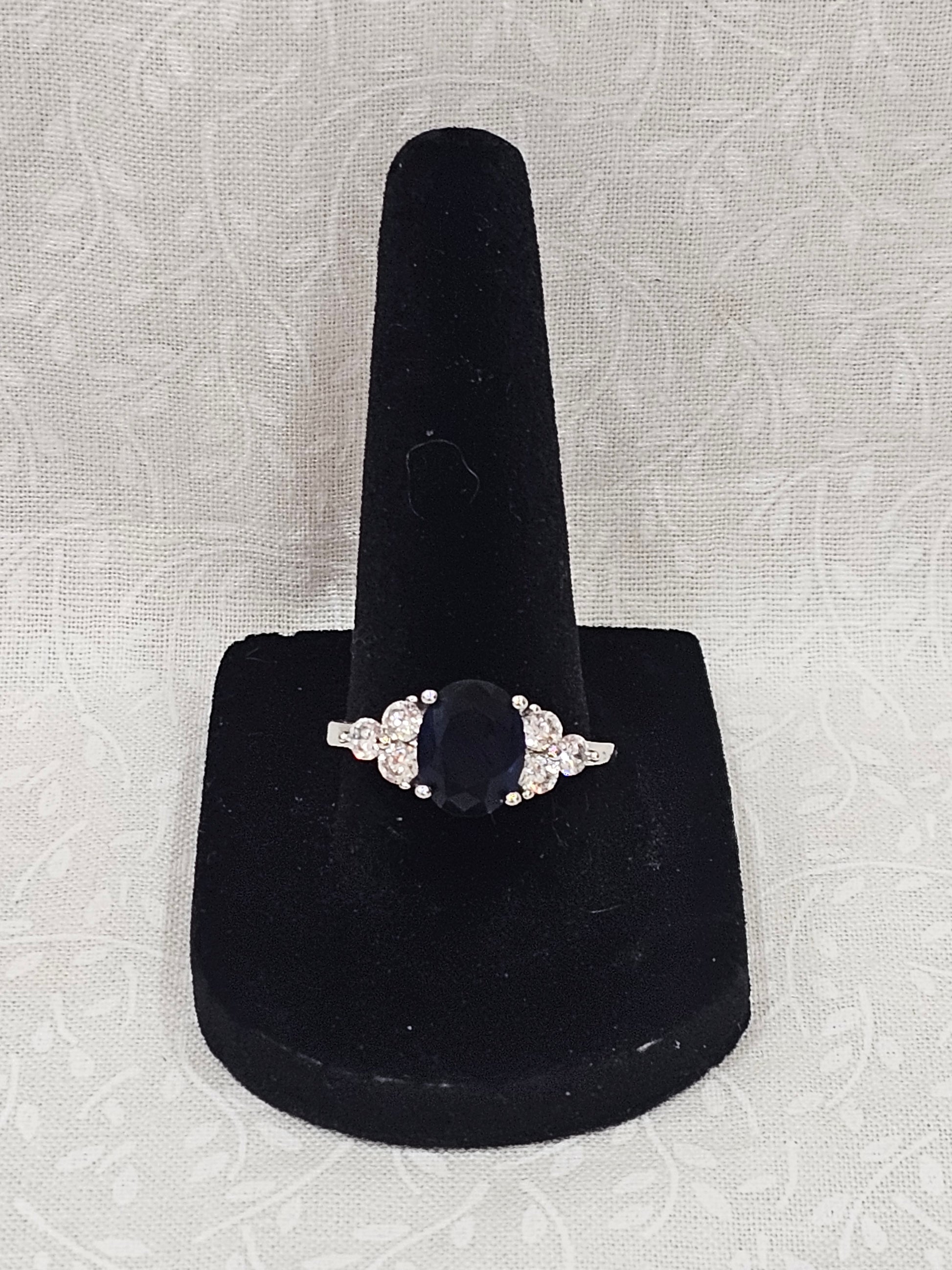 Sterling Silver Sapphire Gemstone Ring 8