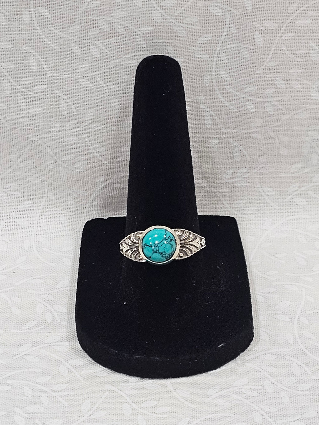 Sterling Silver Turquoise Gemstone Ring 7.5