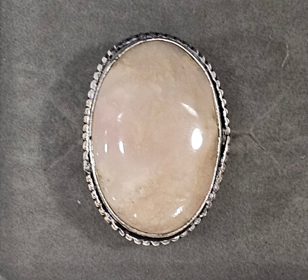 Sterling Silver Pink Quartz Gemstone Ring 6