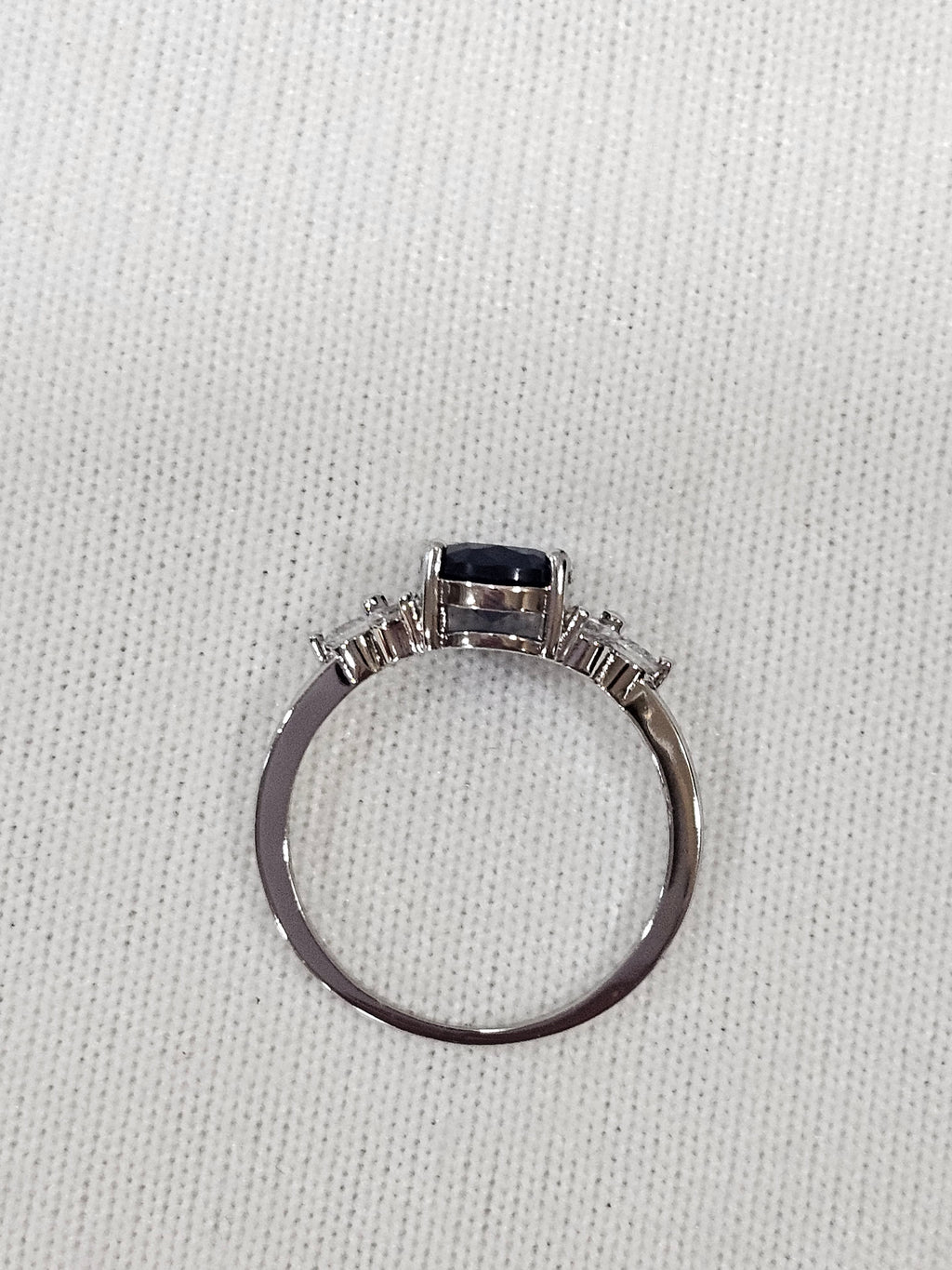 Sapphire Quartz Crystal Ring - Sterling Silver Natural Gemstone Size 10