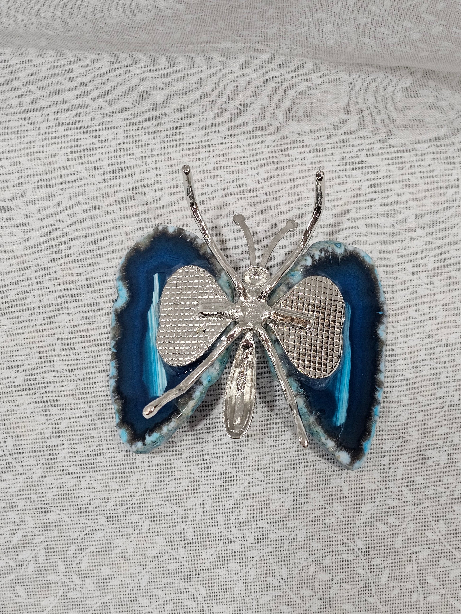 Blue Agate Crystal Butterfly