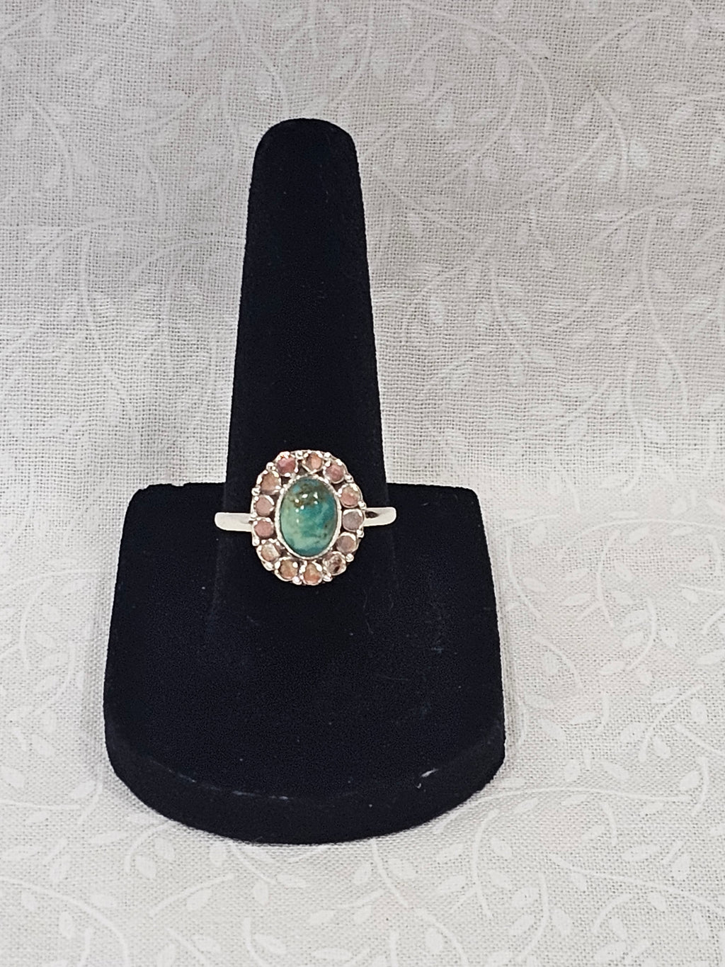 Sterling Silver Turquoise Gemstone Ring Southwestern Style - Size 7