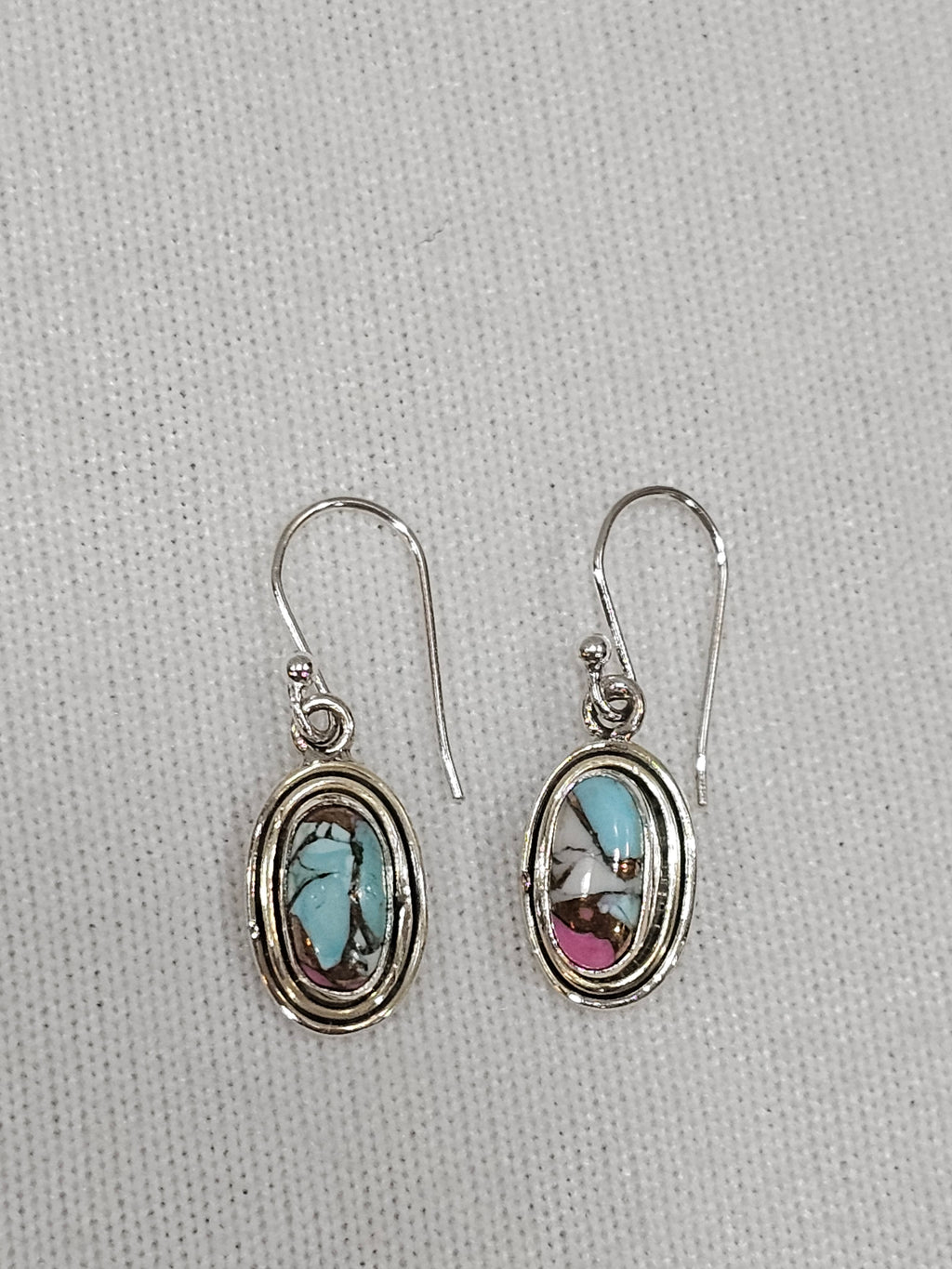 Cotton Candy Turquoise Sterling Silver Earrings
