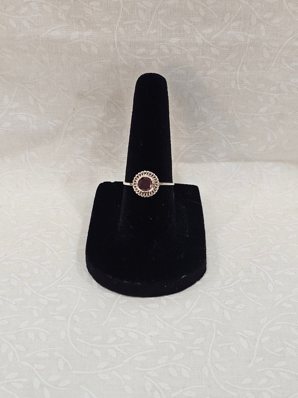 Sterling Silver Amber Gemstone Ring - Size 5.5