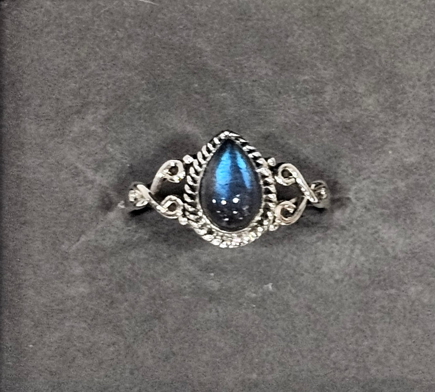 Sterling Silver Turquoise Gemstone Ring Handcrafted - Size 7.5