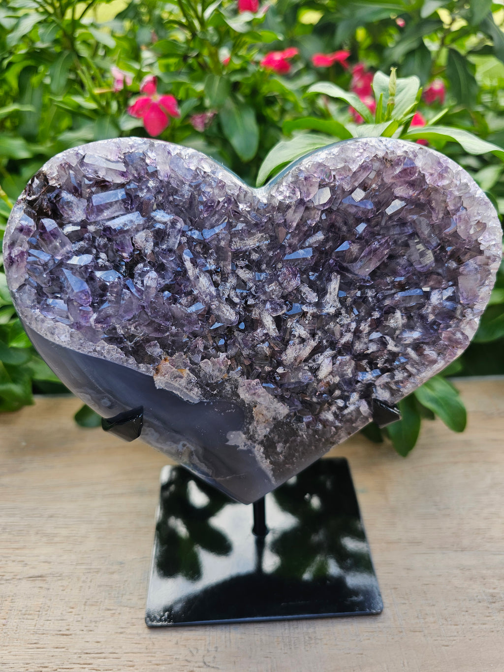 Amethyst Crystal Heart on Stand