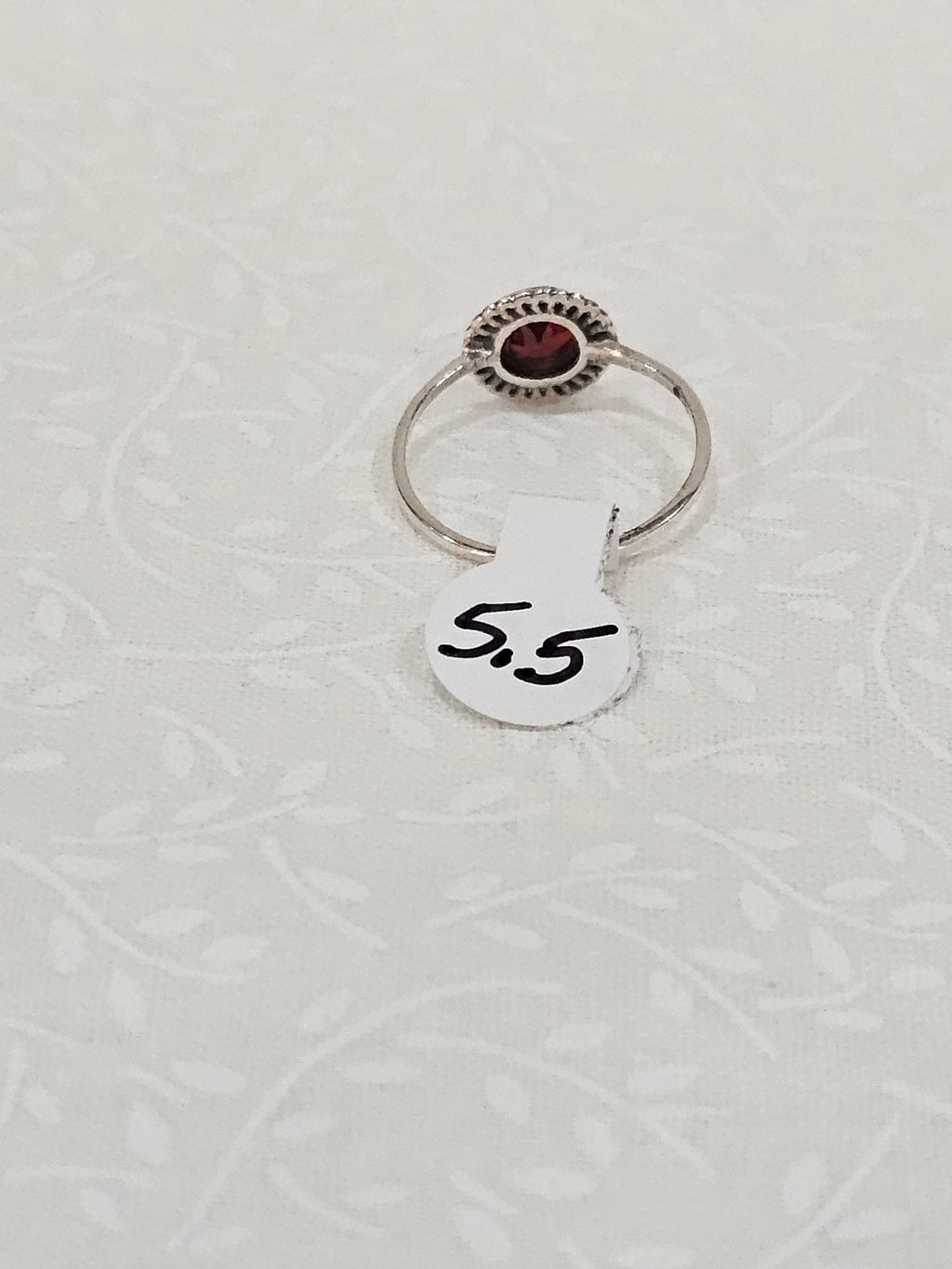 Sterling Silver Amber Gemstone Ring - Size 5.5