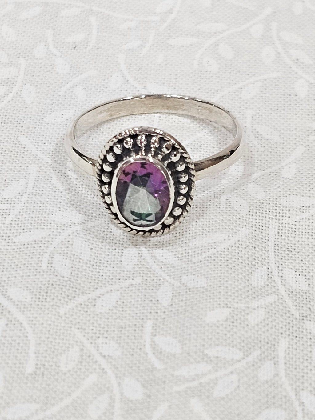 Sterling Silver Rainbow Mystic Topaz Ring - Size 8