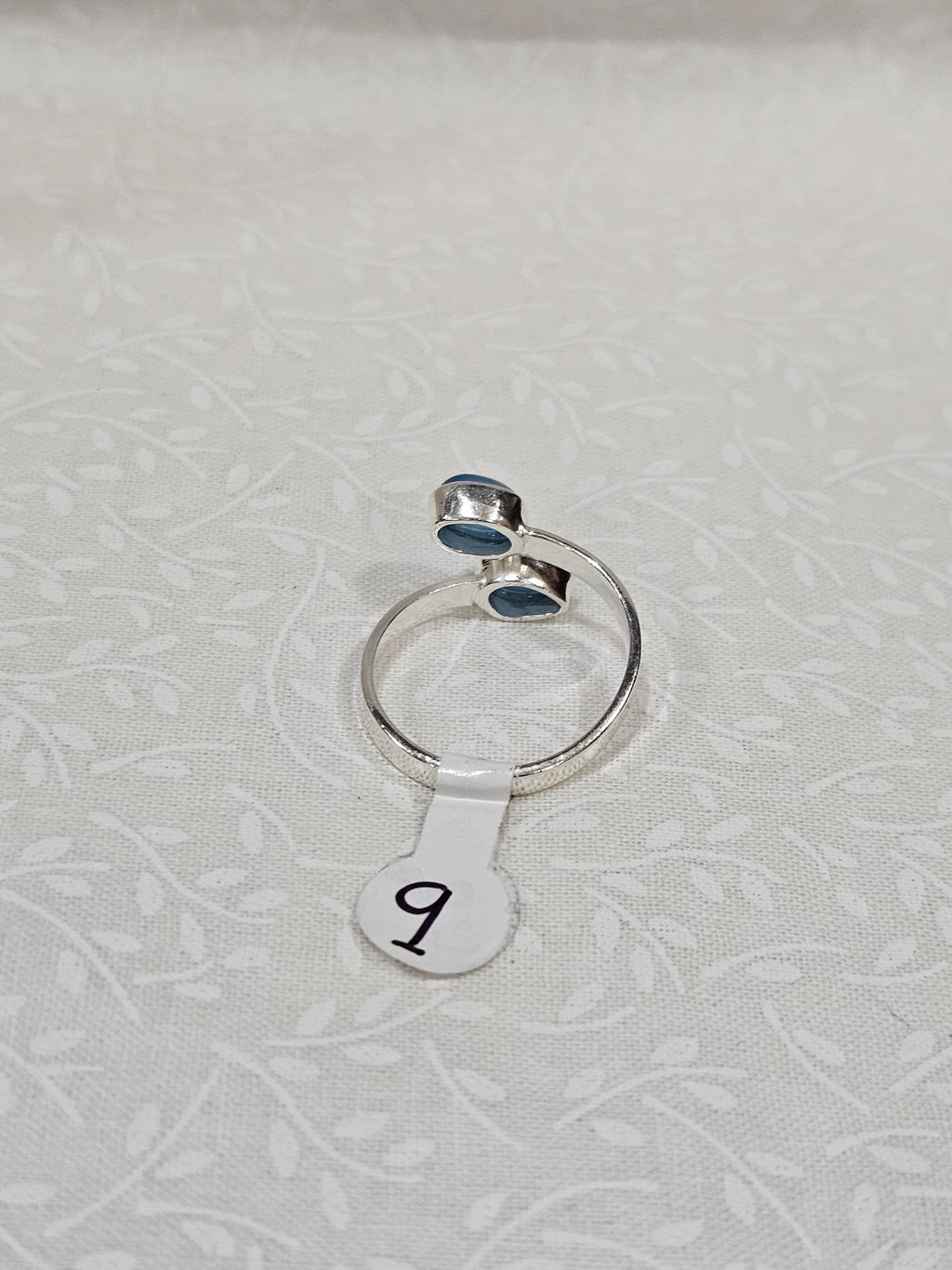 Sterling Silver Blue Chalcedony Gemstone Ring - Size 9