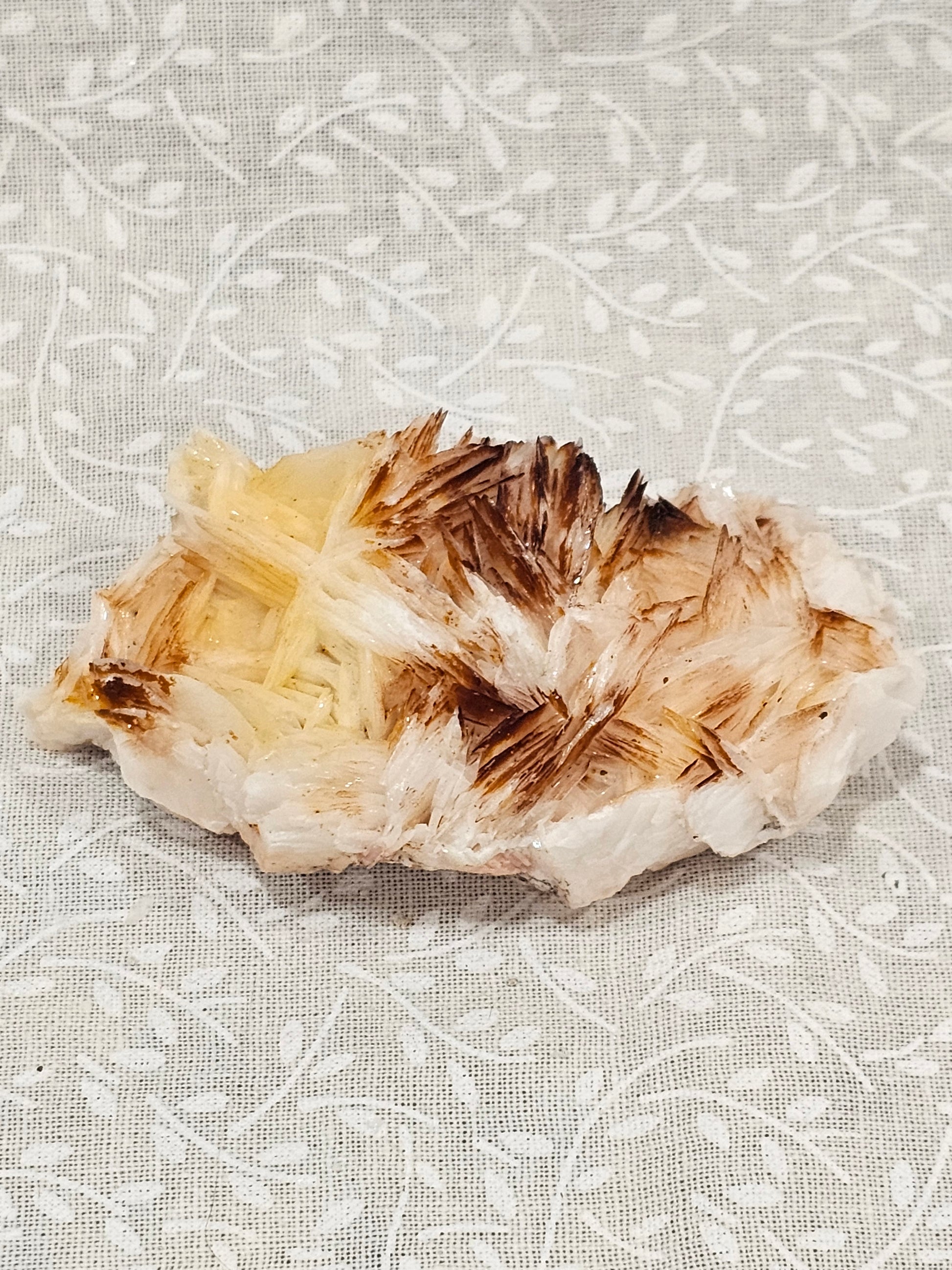 Vanadinite on Barite Raw Crystal Cluster