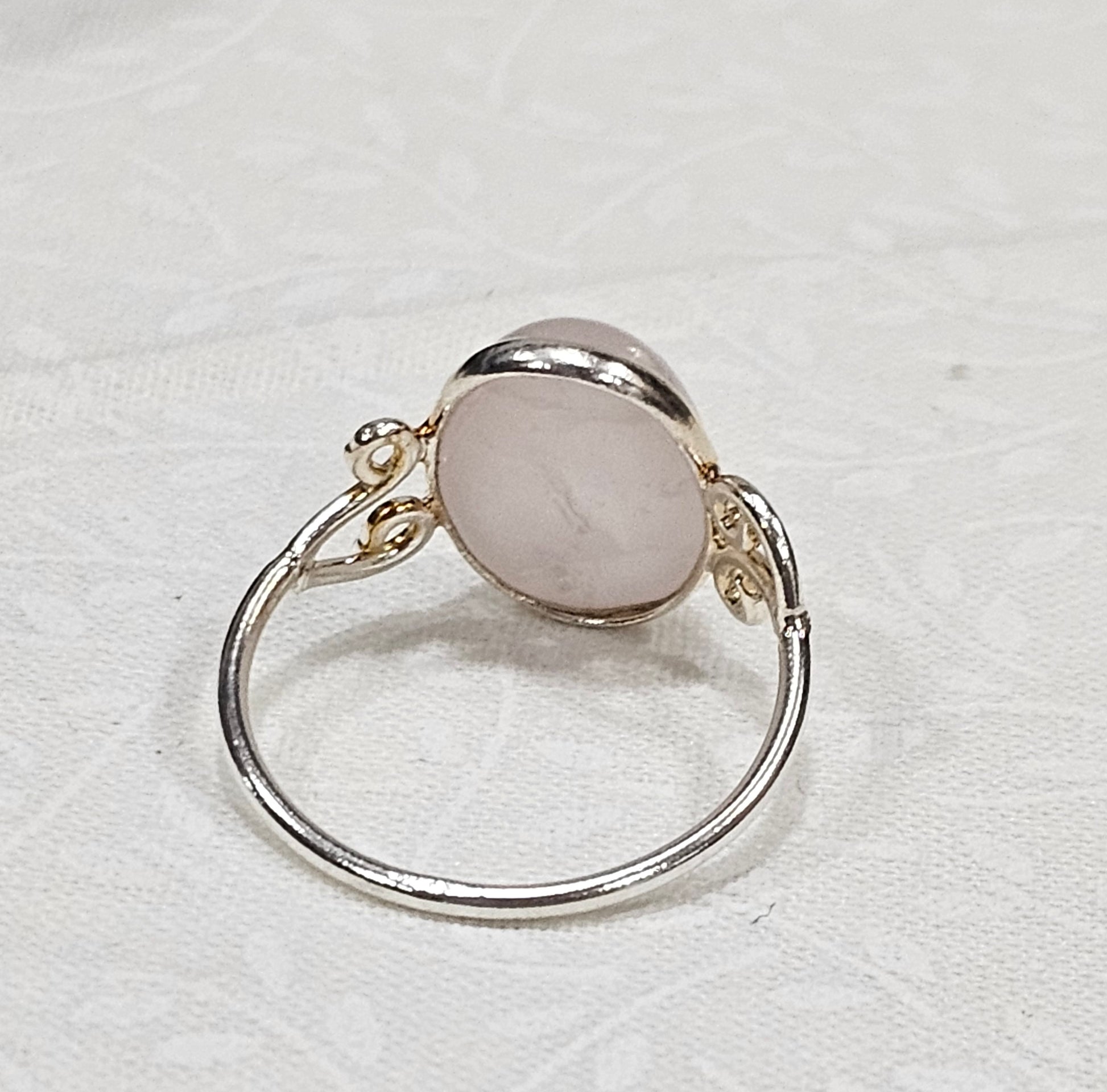 Sterling Silver Pink Quartz Gemstone Ring - Size 9