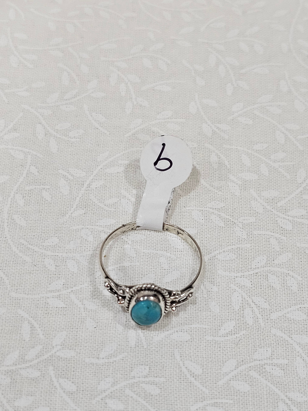 Sterling Silver Turquoise Gemstone Ring - Size 9