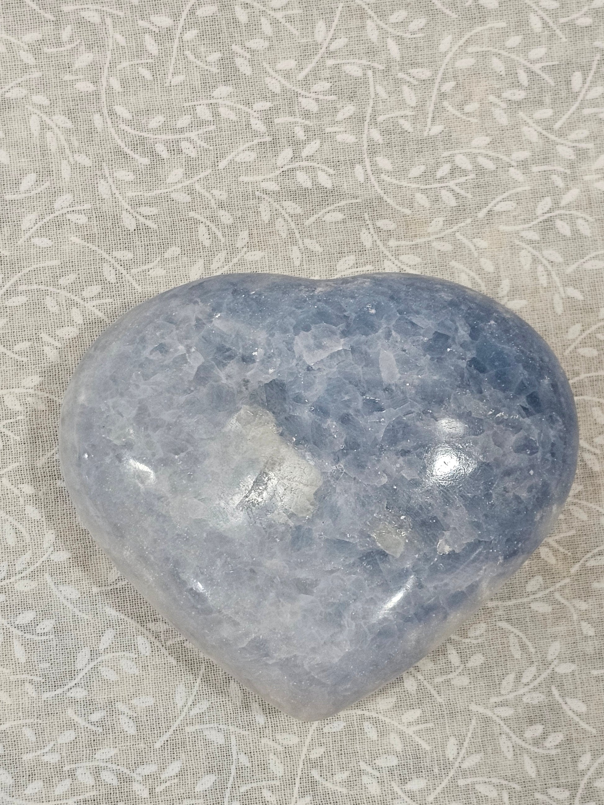 Blue Calcite Crystal Heart