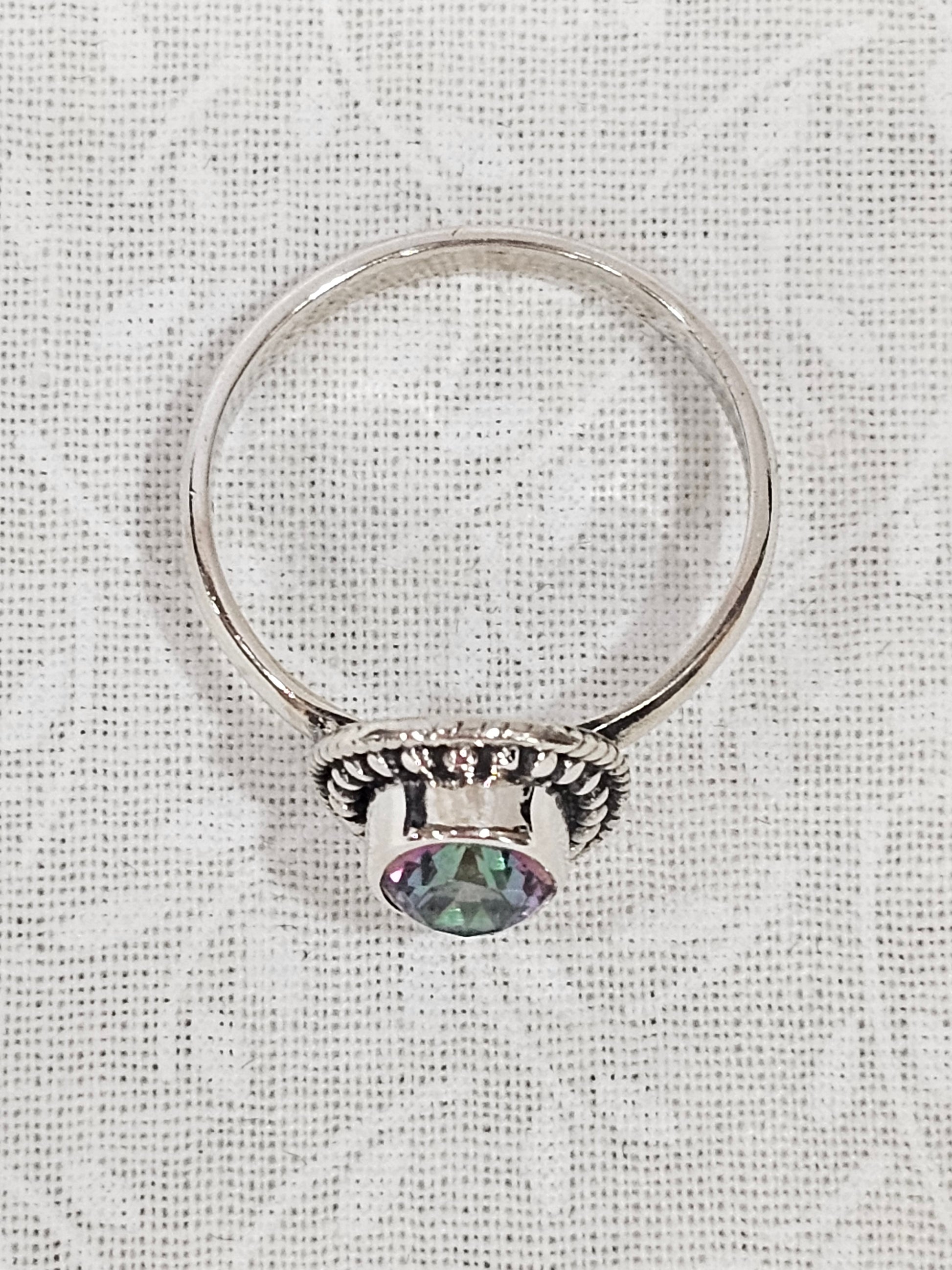 Sterling Silver Rainbow Mystic Topaz Ring - Size 8