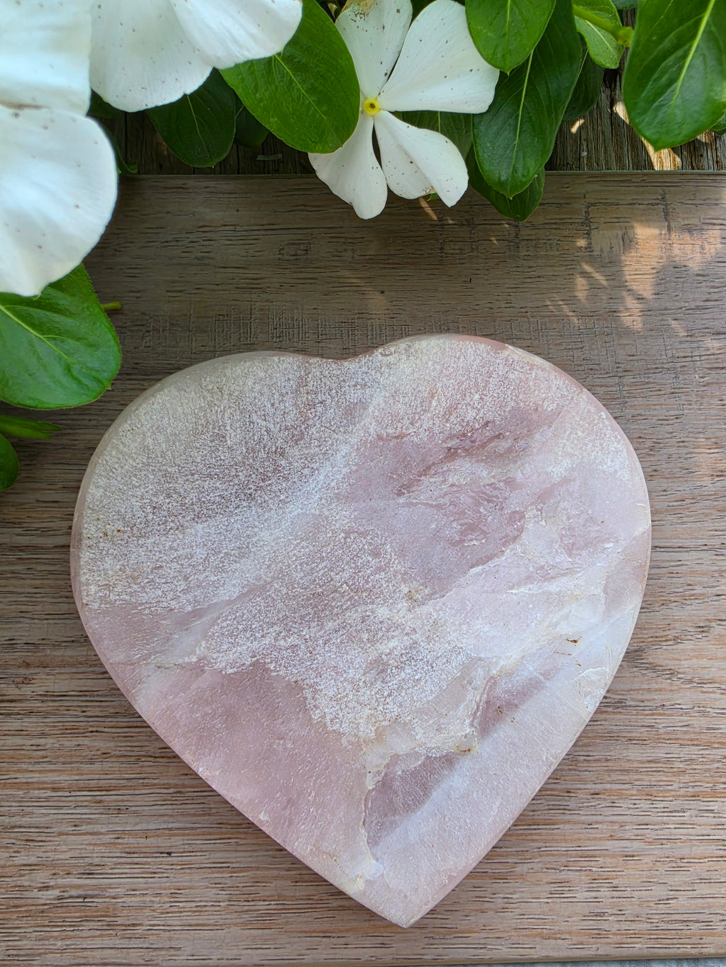 Pink Quartz Crystal Heart Bowl