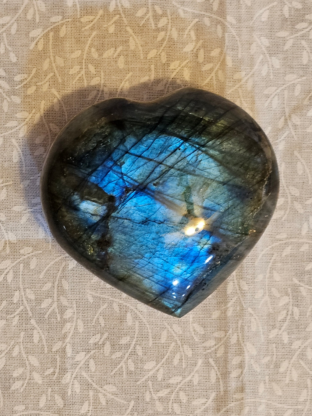 Labradorite Crystal Heart - Natural Stone with Flash