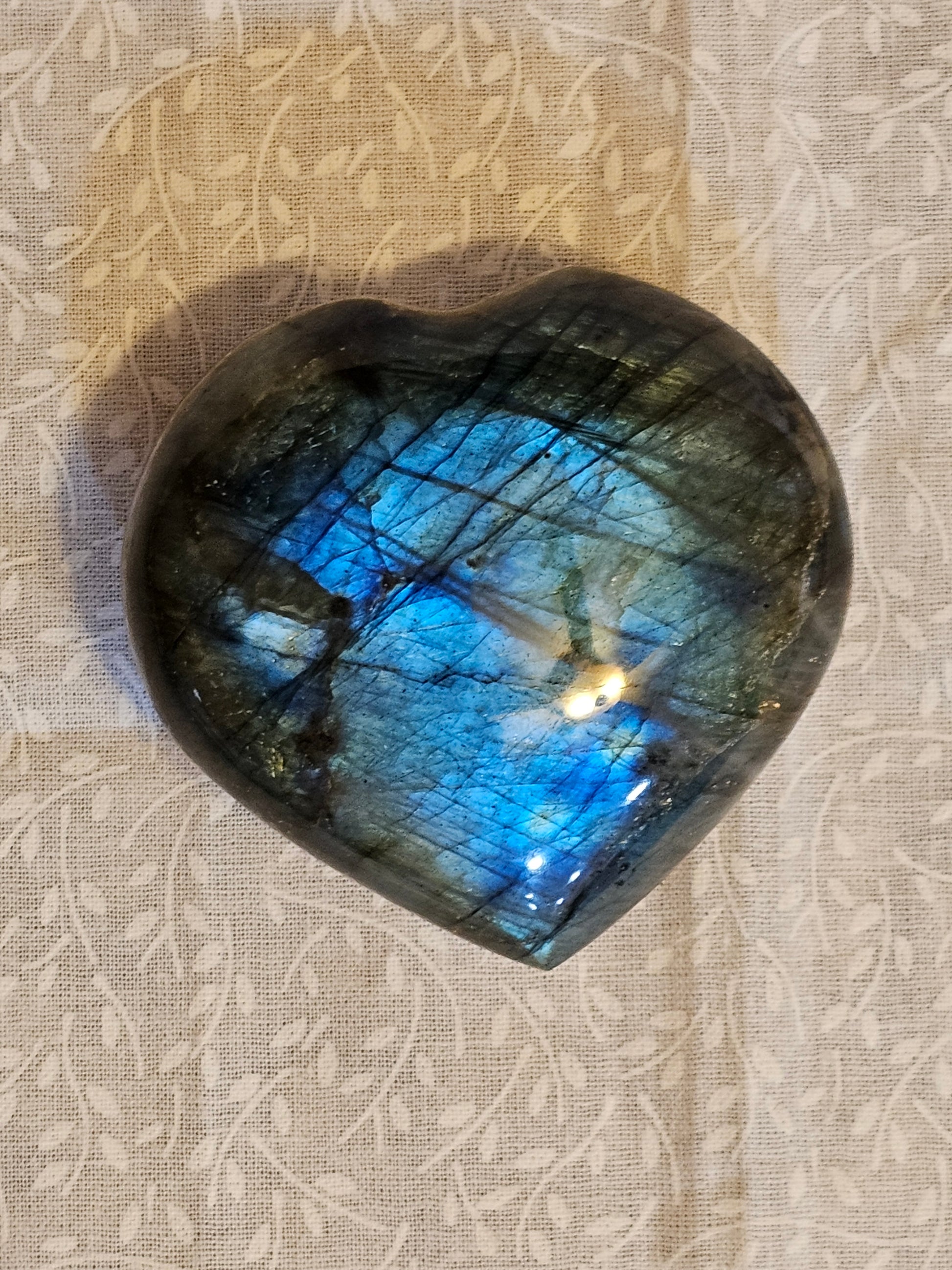 Labradorite Crystal Heart - Natural Stone with Flash