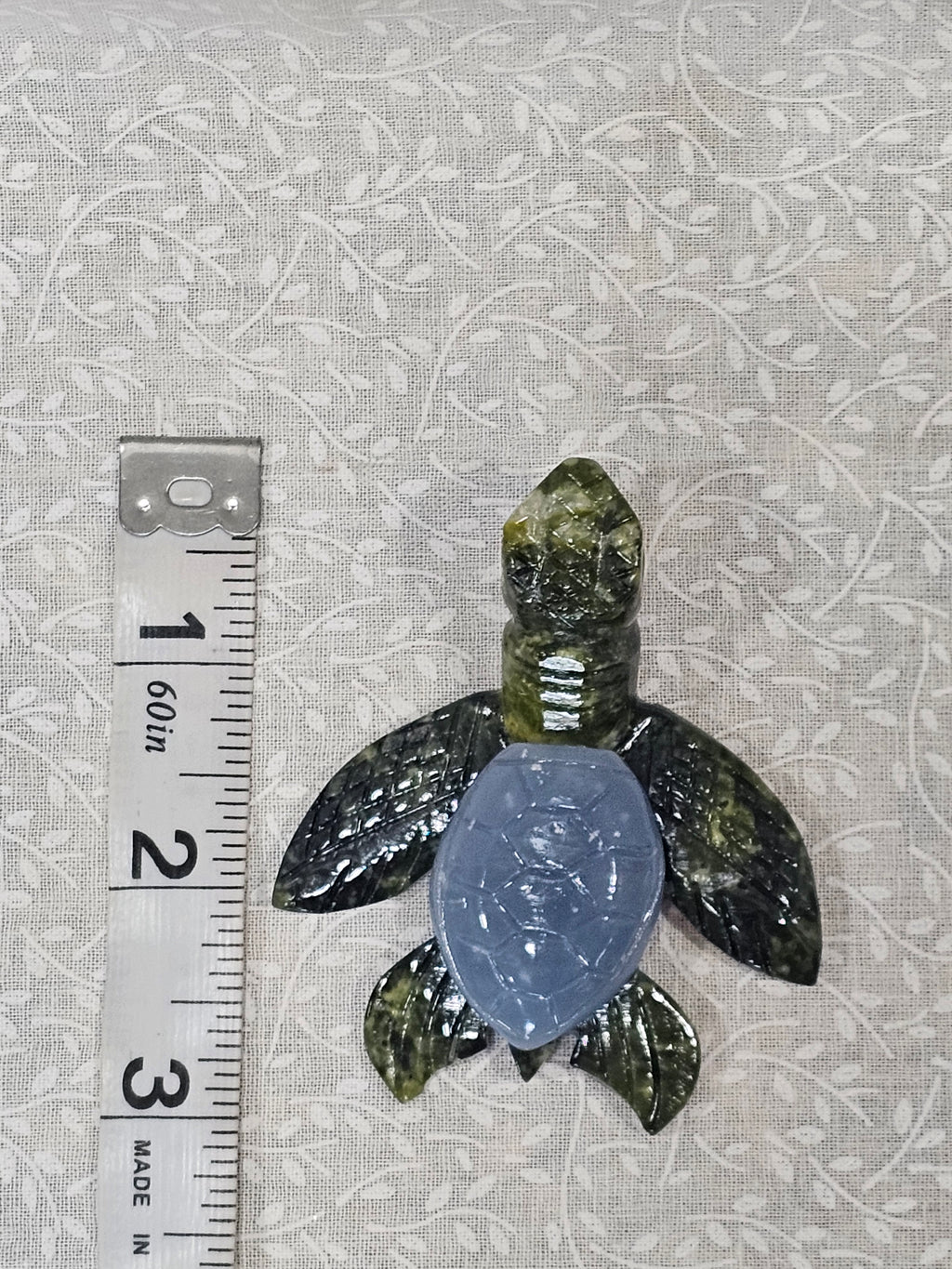 Serpentine & Angelite Crystal Turtle