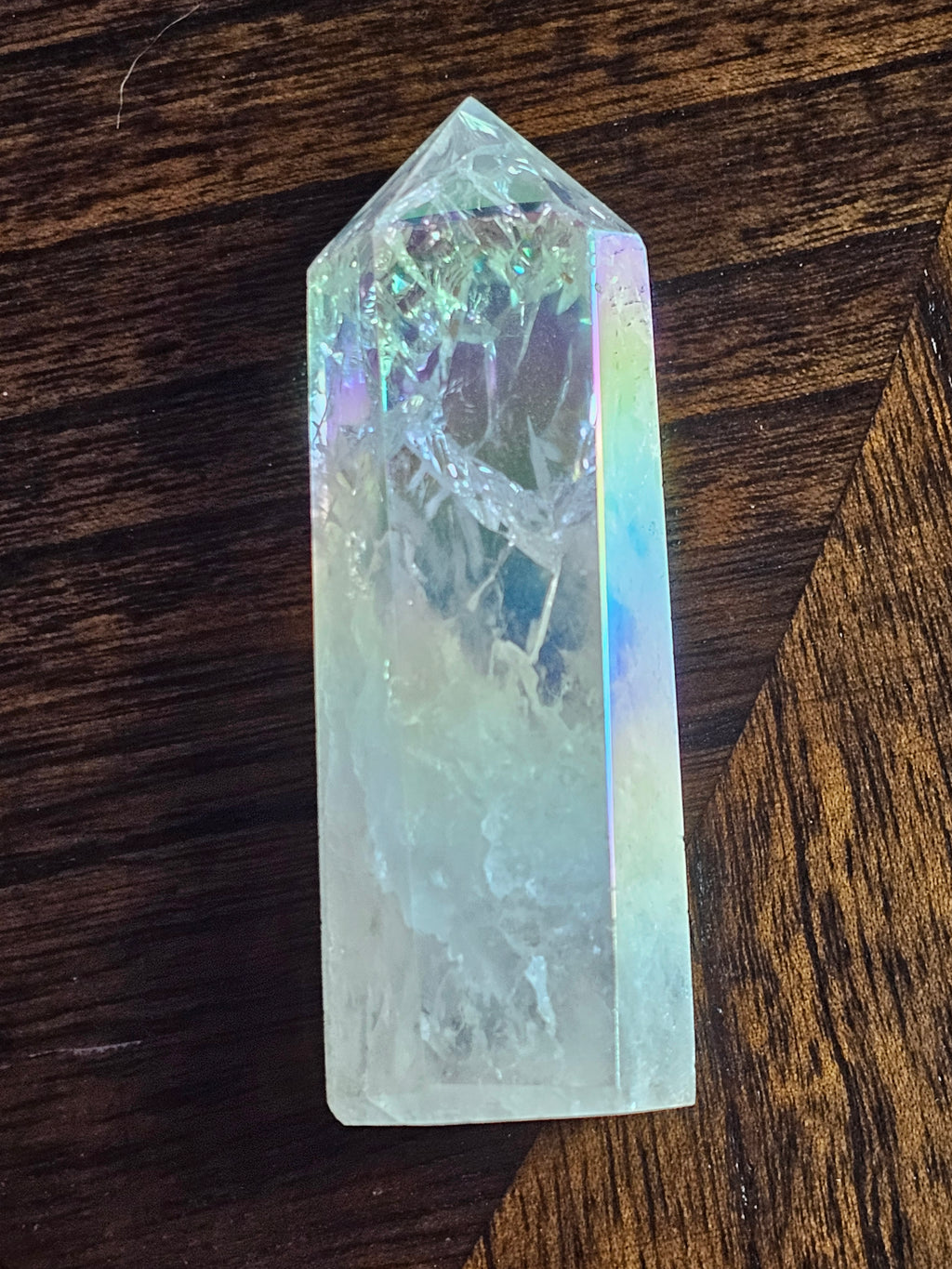 Angel Aura Fire & Ice  Quartz Crystal Tower