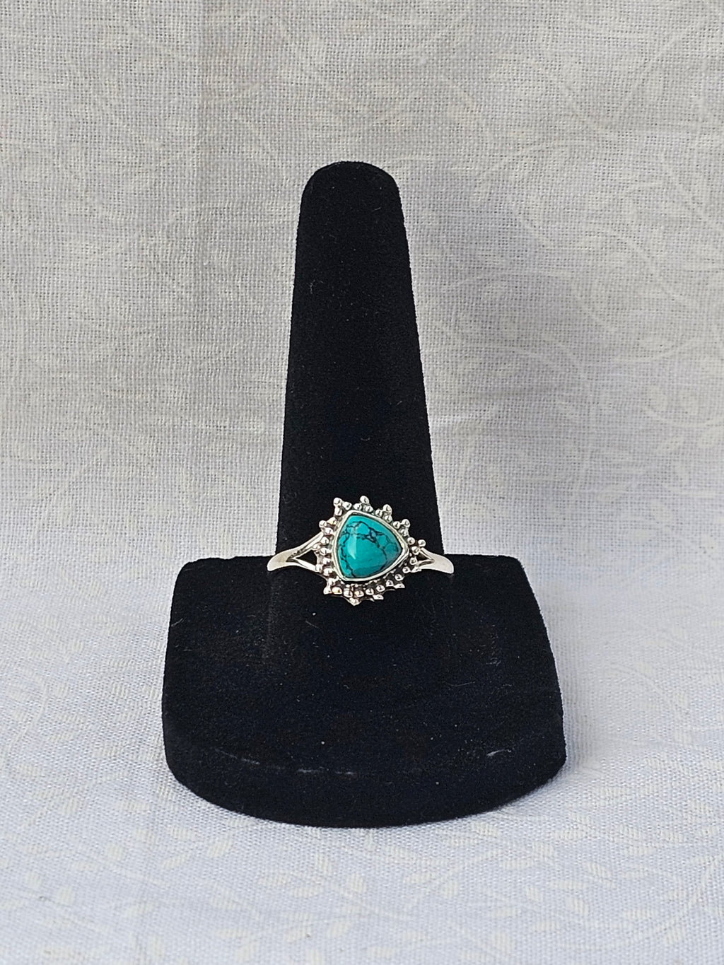 Sterling Silver Turquoise Ring Sacred Stone - Size 8