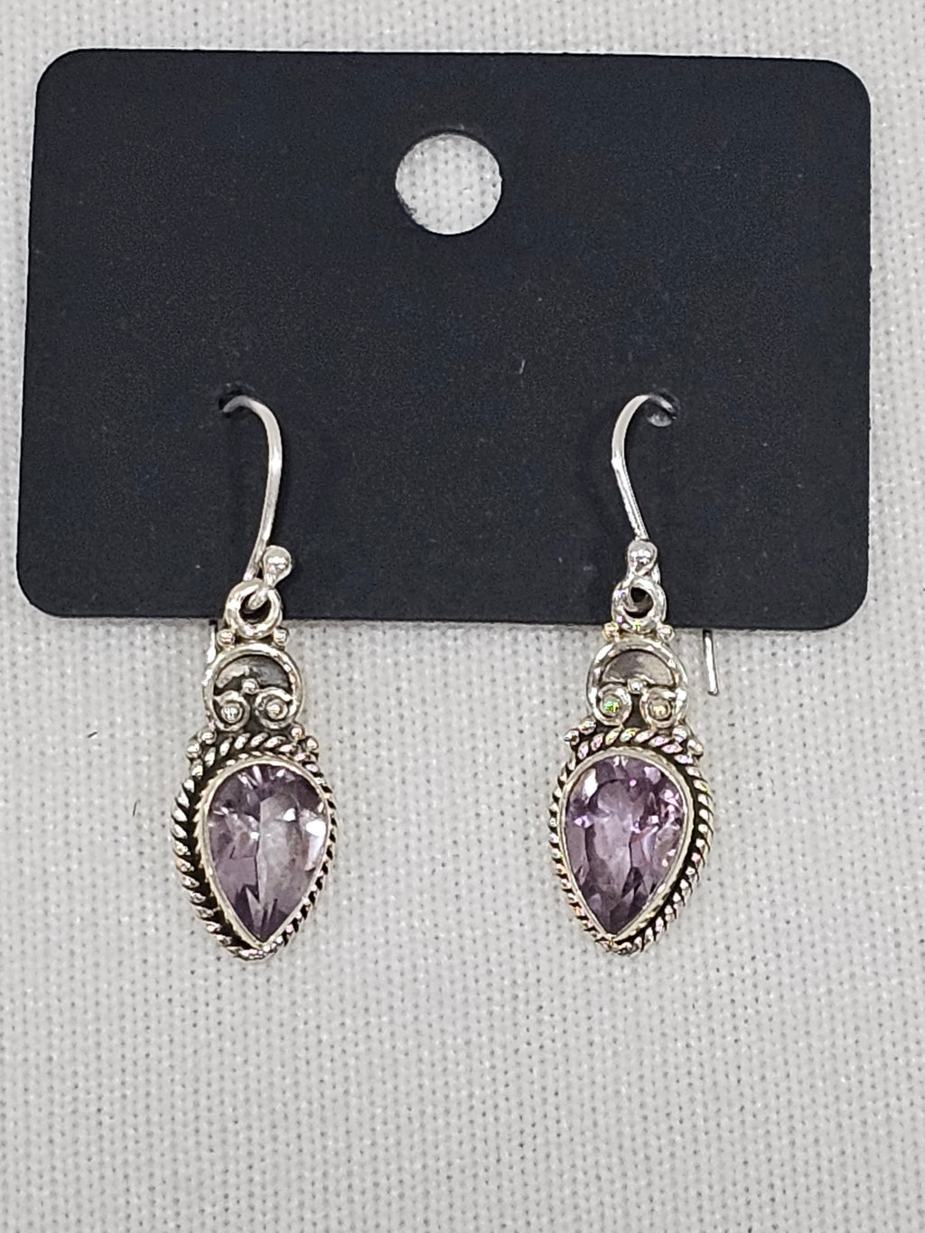 Natural Amethyst Earrings - Sterling Silver Crystal Gemstone Jewelry