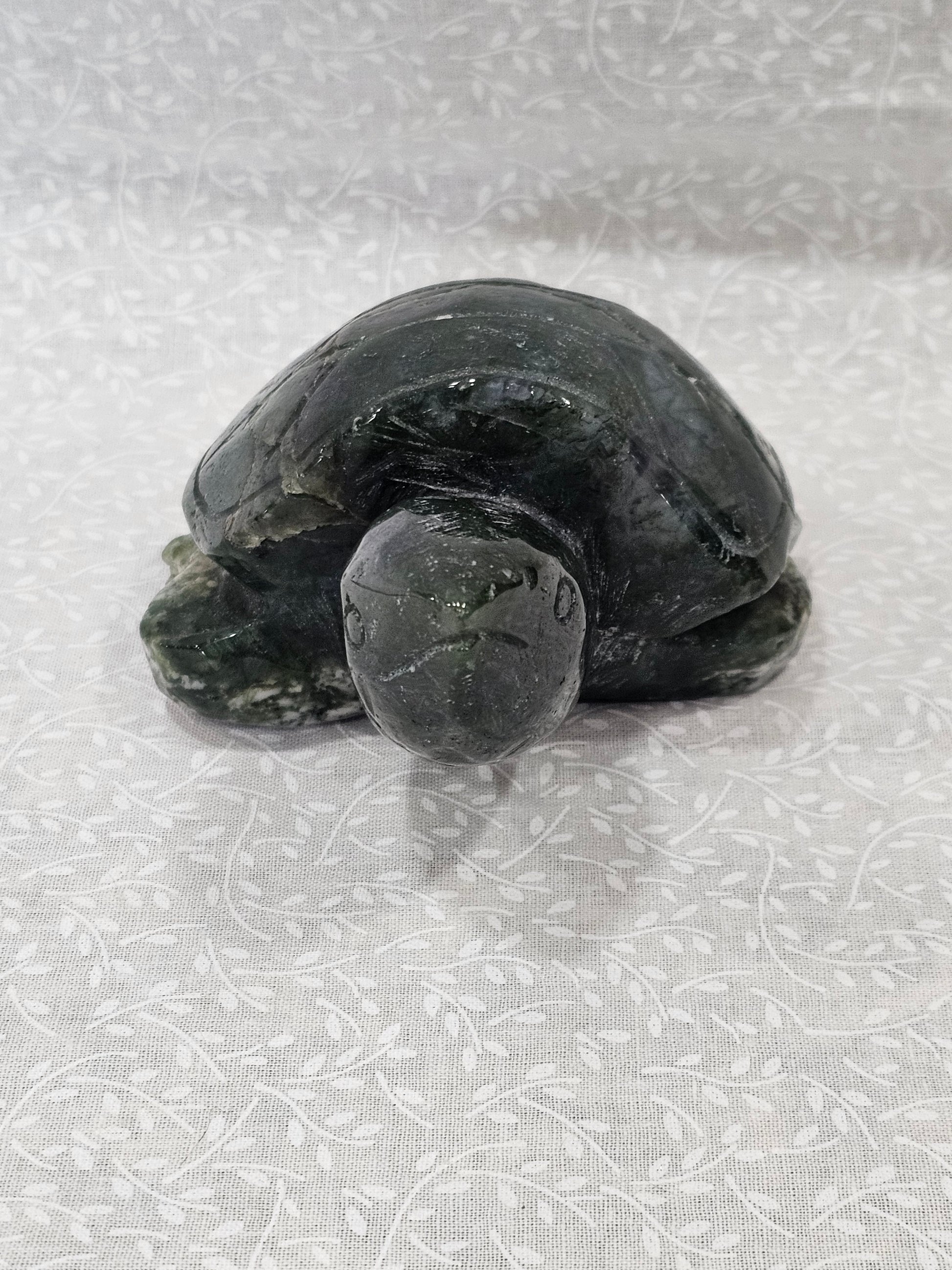Moss Agate Crystal Turtle