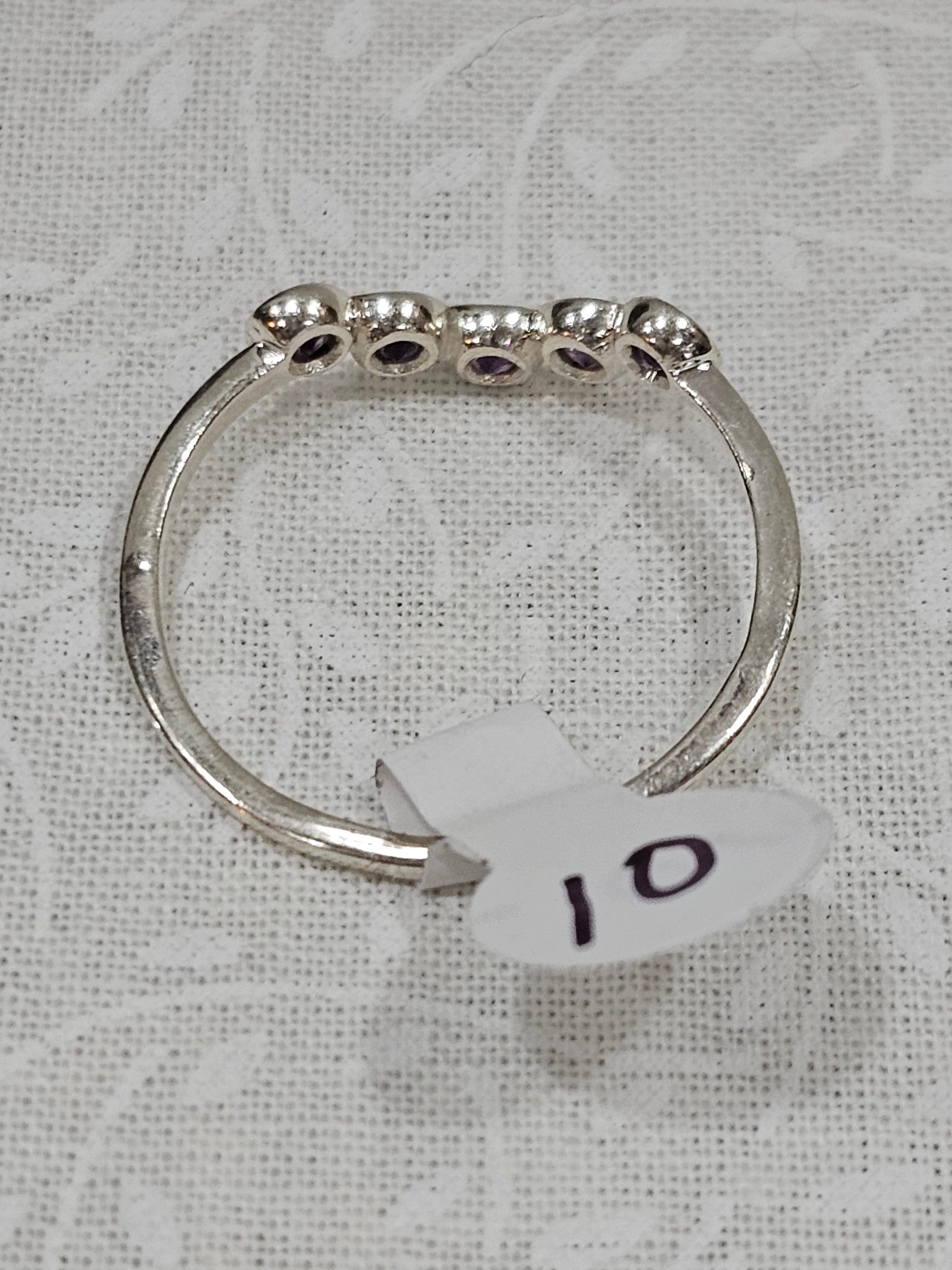 Sterling Silver Amethyst Gemstone Ring 10