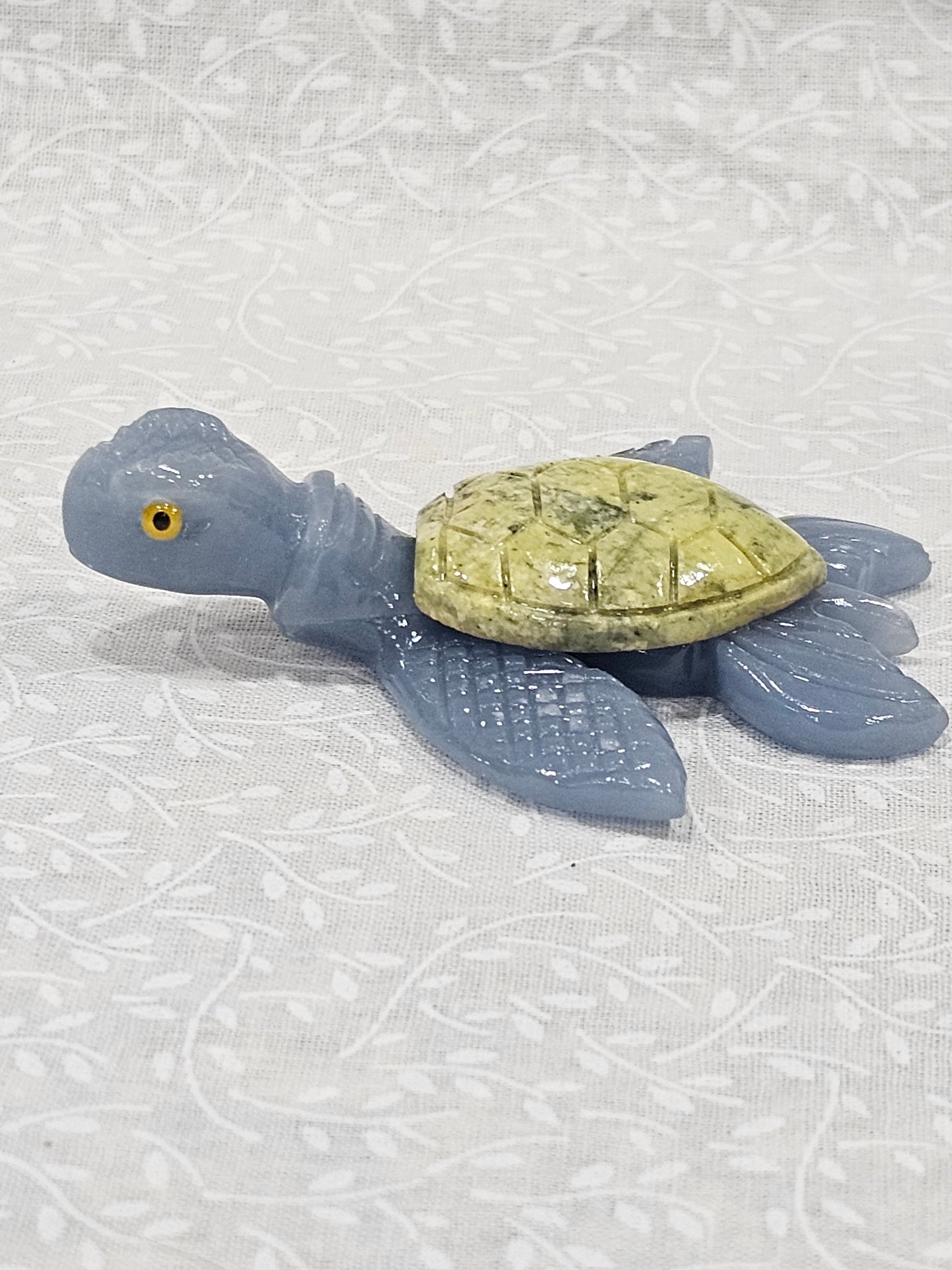 Angelite & Serpentine Crystal Turtle