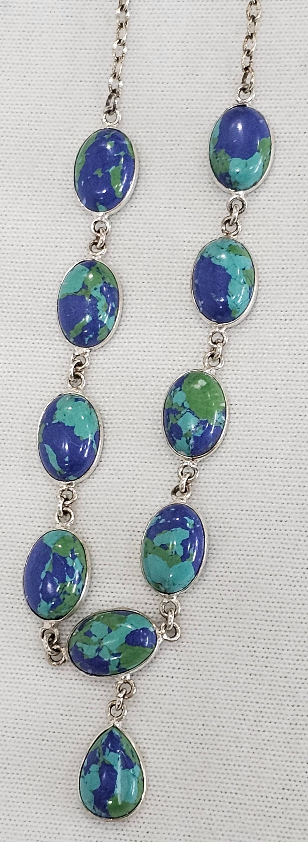 Peacock Dahlia Sterling Silver Necklace