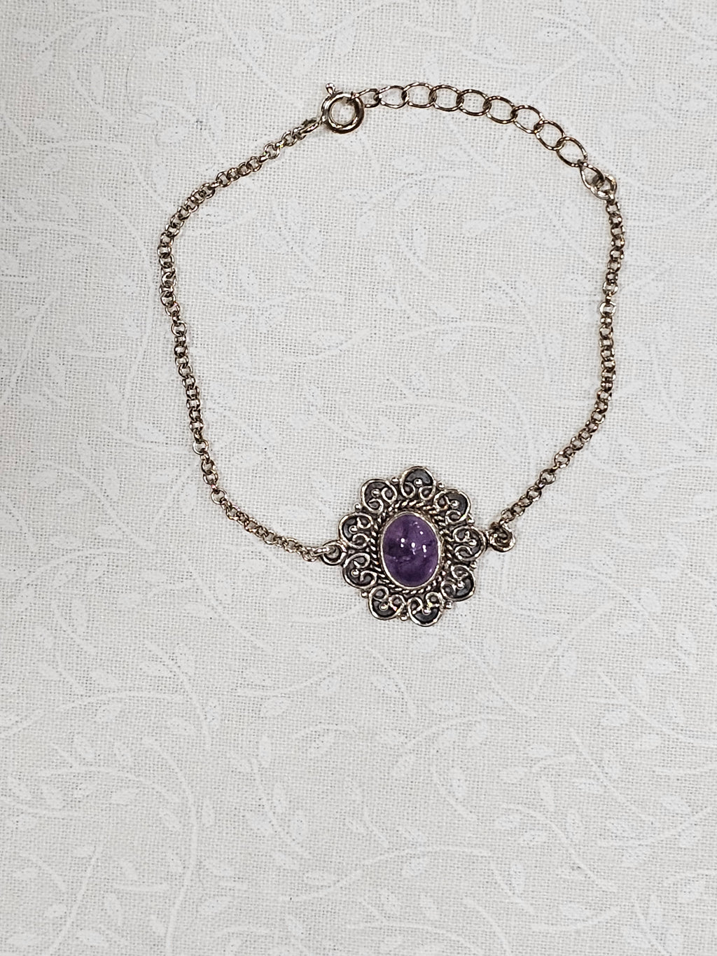 Sterling Silver Amethyst Gemstone Bracelet