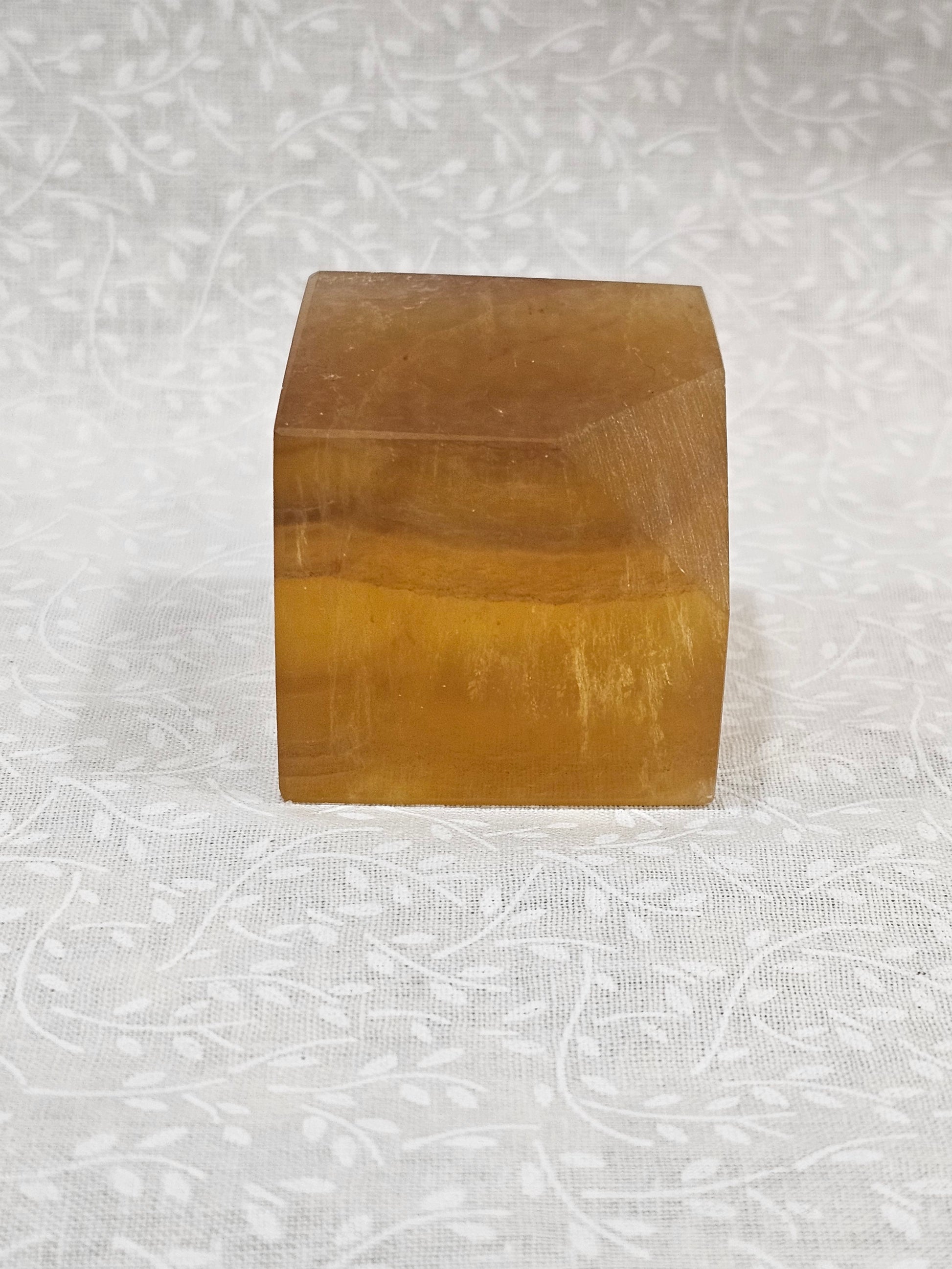 Yellow Fluorite Crystal Cube
