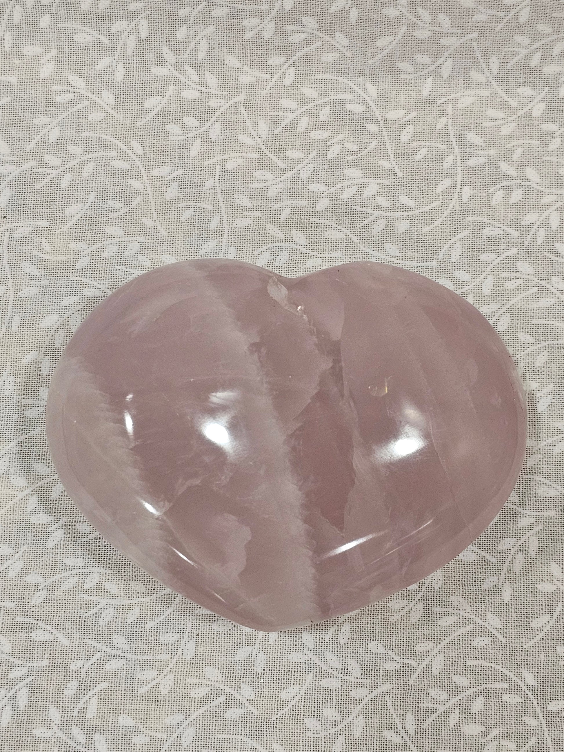 Rose Quartz Crystal Heart 3.25 Inch