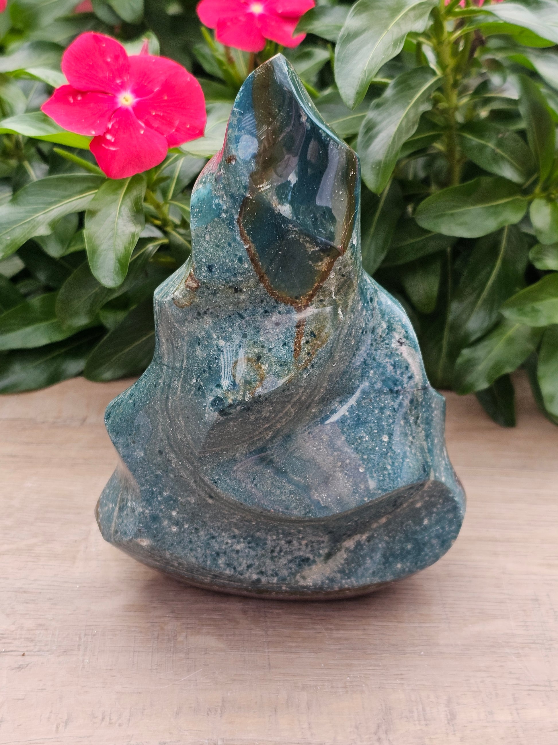 Polychrome Jasper Flame 8" - Desert Jasper Crystal Tower