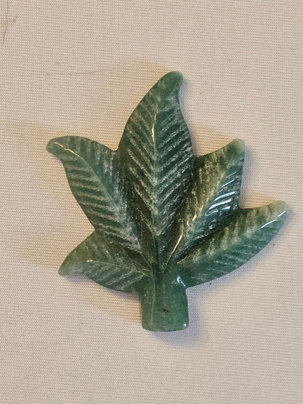 Green Aventurine Crystal Cannabis Leaf 2 Inch